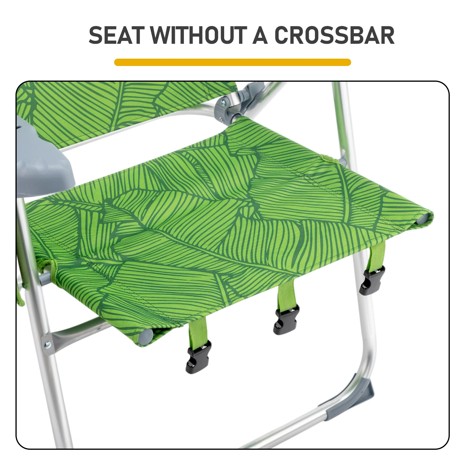 17 Inch Seat Height Beach Chair for Adults, Folding Portable Camping Chair with Headrest, Cup Holder, Side Pocket & Bottom Storage Bag, 7-Position Adjustable Aluminum Beach Chair, Heavy Duty 265 LBS Capacity, Oxford Fabric for Beach, Patio, Pool, Sum view 13