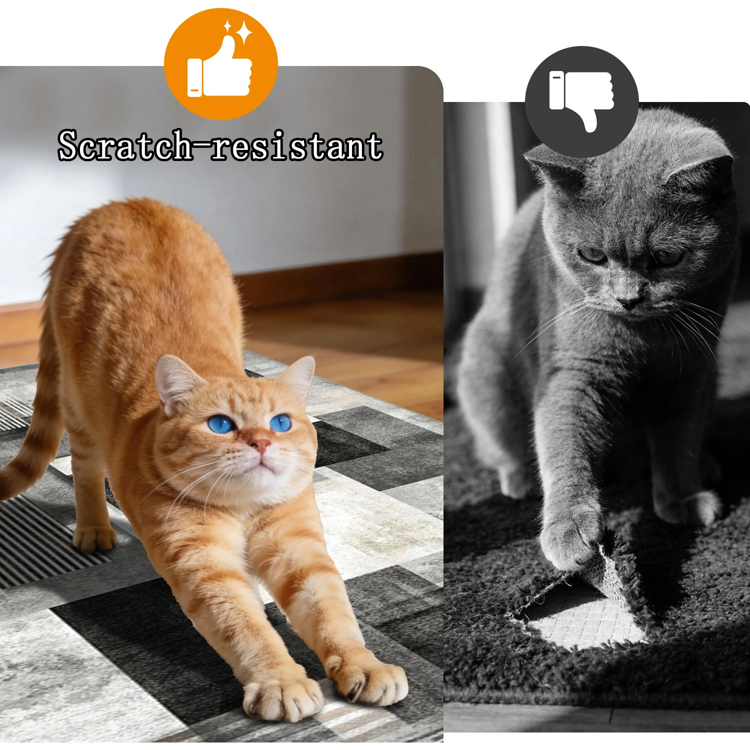 Three-piece kitchen rug set, non-slip and washable, abstract pattern kitchen hallway rug, soft and comfortable, suitable for sinks, floors, entrances, hallways and bathrooms. view 4