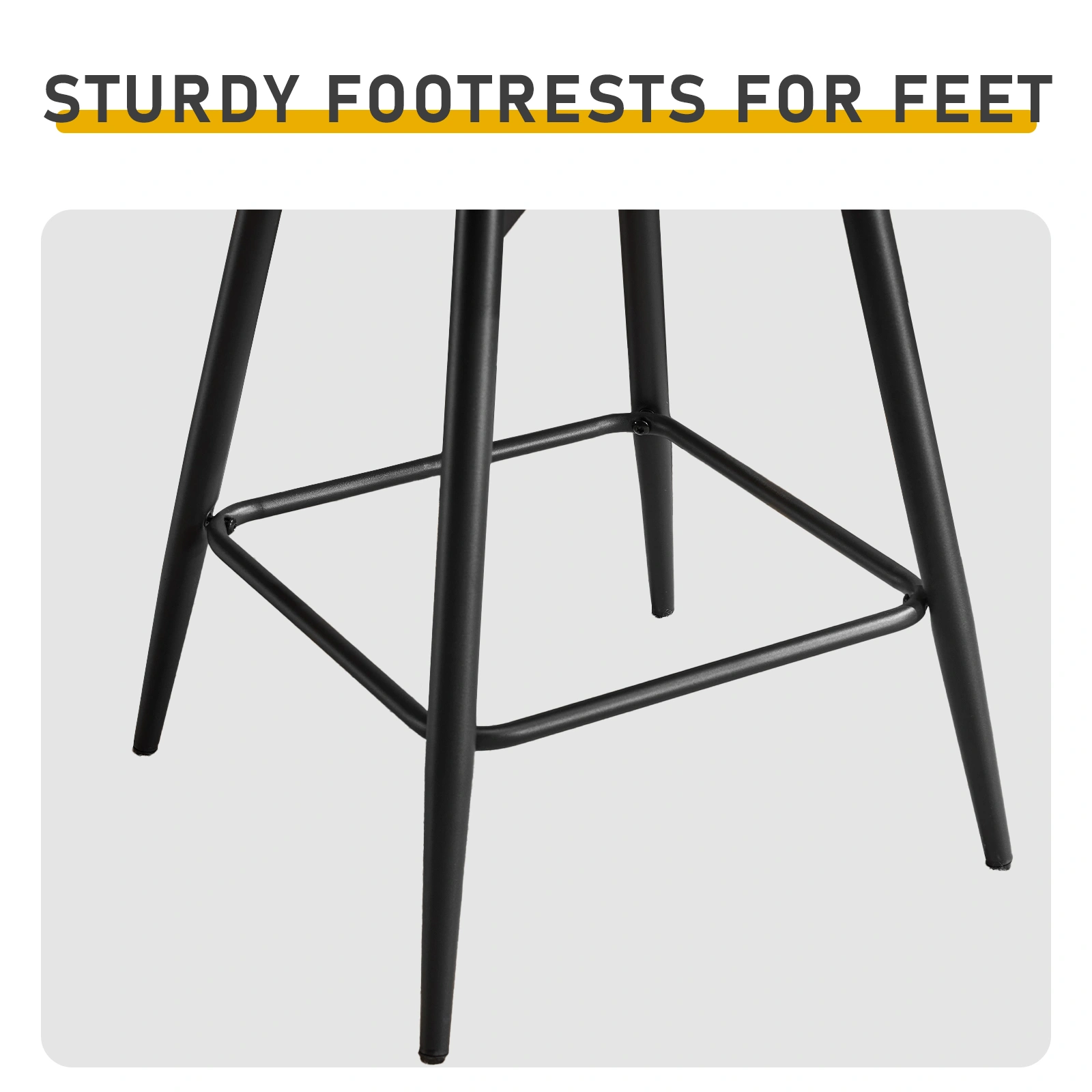 2 Pcs Brown PU Swivel Bar Stools with Removable Backrest, Bentwood Back Panel & Metal Legs view 4