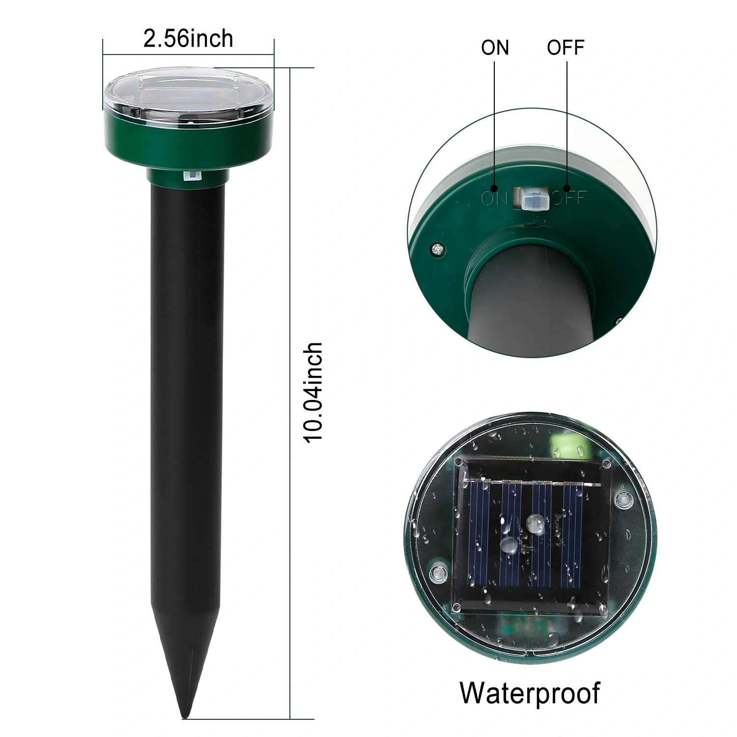 Solar Mole Repeller, Ultrasonic Vibration Rodent Deterrent with Buzzer Sound Wave, Waterproof Outdoor Pest Repellent for Moles Gophers Voles, 323 Sq.ft Coverage for Yard Garden Farm view 12