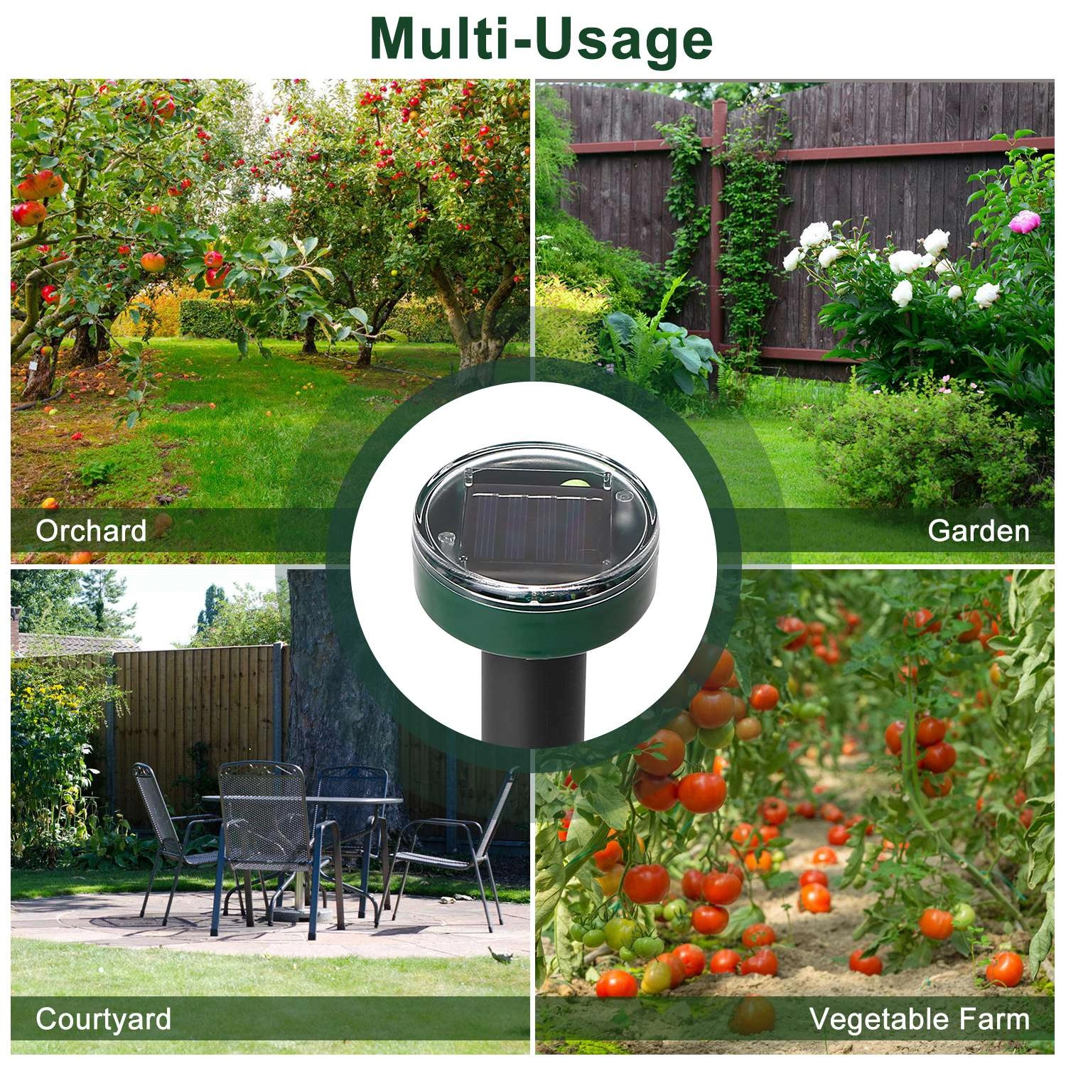 Solar Mole Repeller, Ultrasonic Vibration Rodent Deterrent with Buzzer Sound Wave, Waterproof Outdoor Pest Repellent for Moles Gophers Voles, 323 Sq.ft Coverage for Yard Garden Farm view 6
