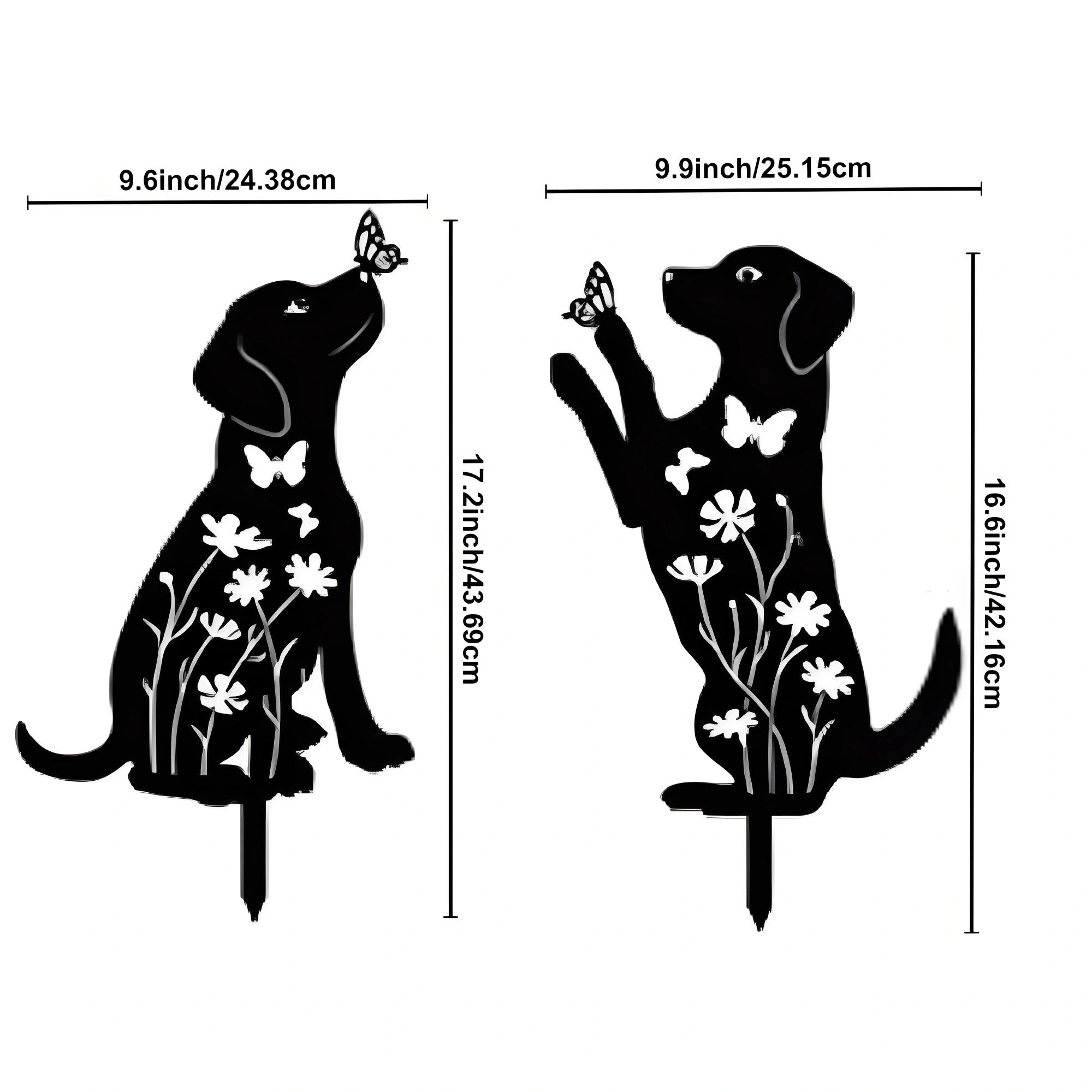 CIFbuy 2pcs Metal Dog Garden Decor: Adorable Puppy Silhouette Stakes. These Decorative Outdoor Yard Art Pieces, Ideal for Dog Lovers, Make Charming Garden De(TikTok/temu self-pickup orders) view 7