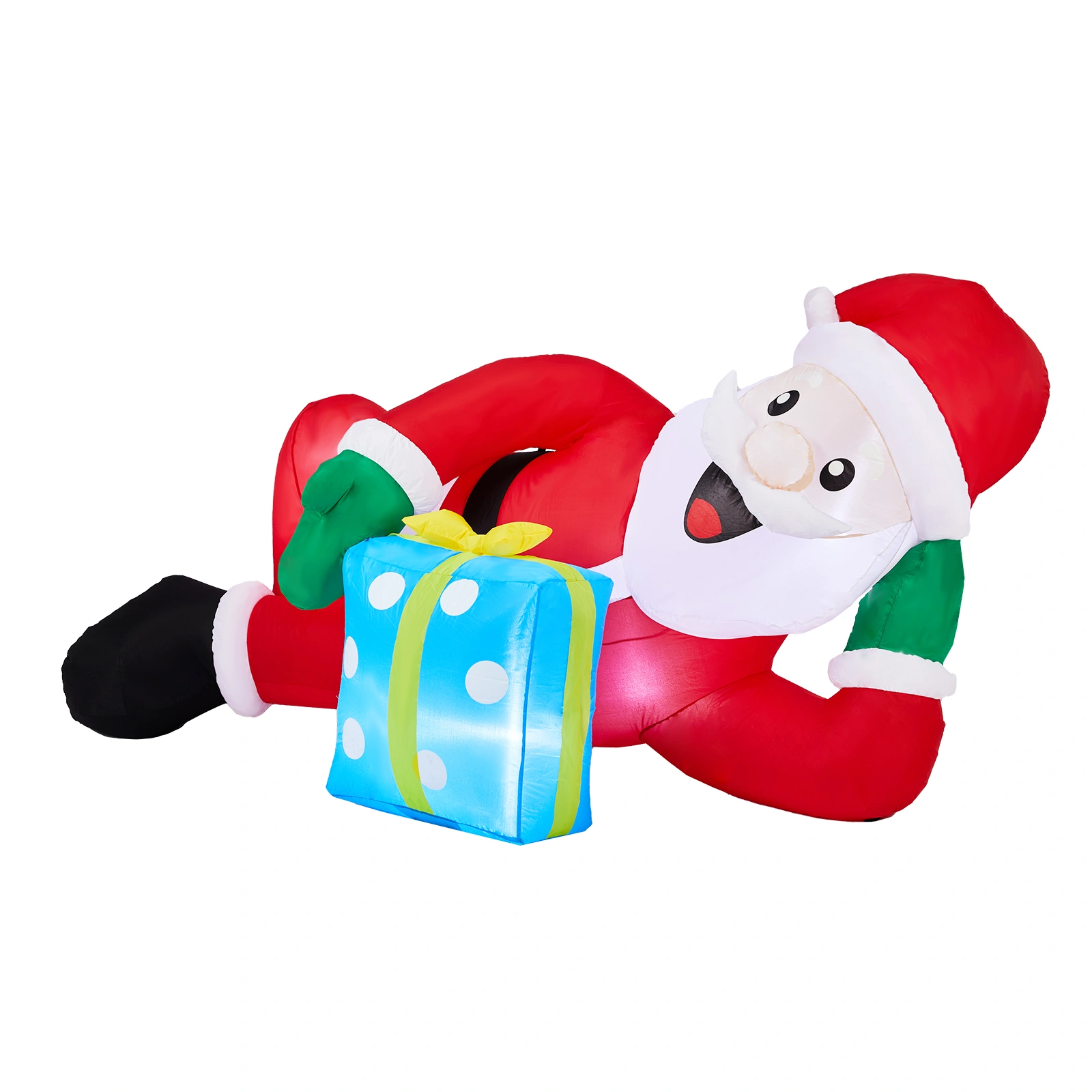 7FT Lighted Christmas Inflatable Santa Lying Down, Funny Blow Up Yard Decor with LED Lights for Front Lawn Garden Party Holiday Decoration view 4