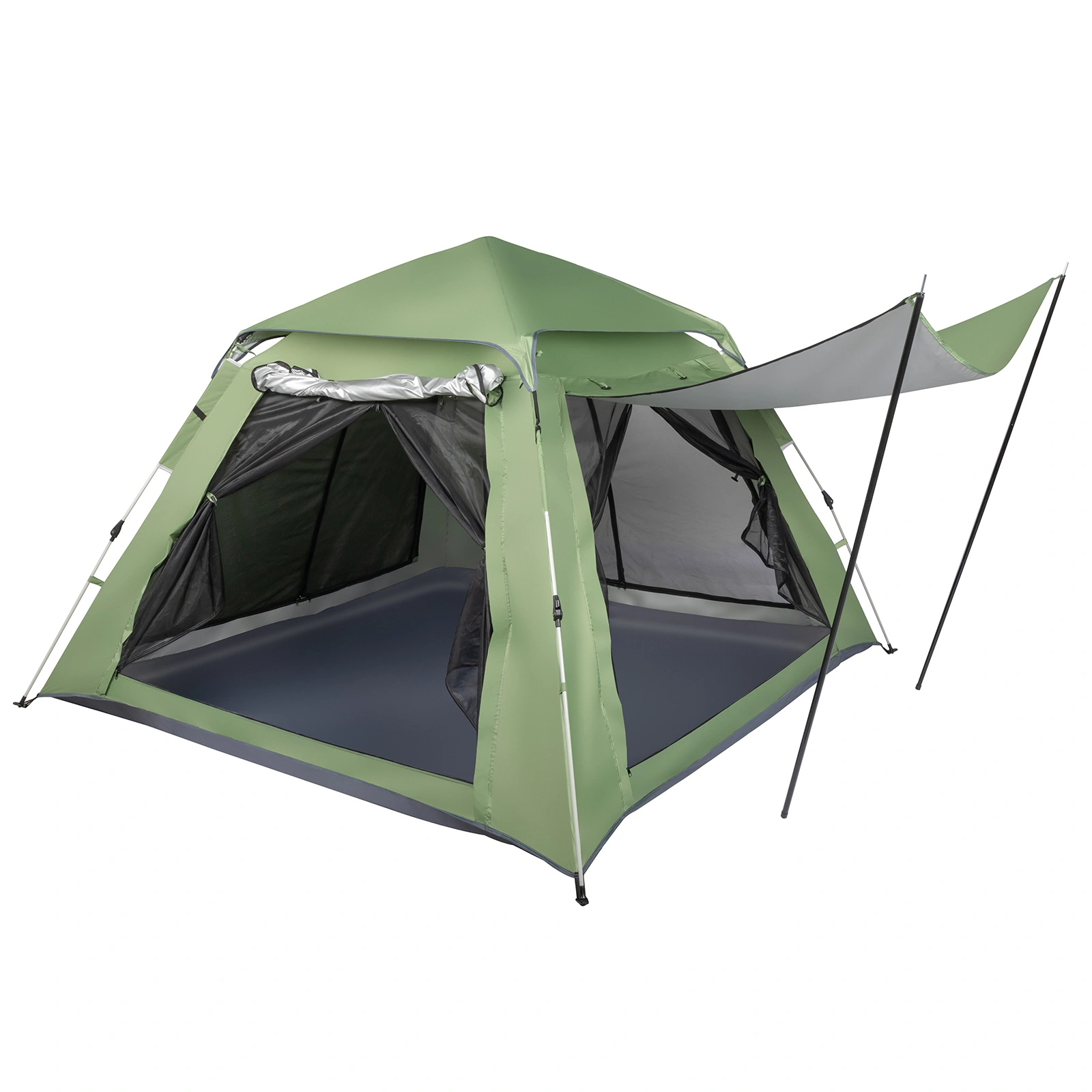 240*240*150cm Spring Quick Open Four-Person Family Tent Camping Tent Green view 8