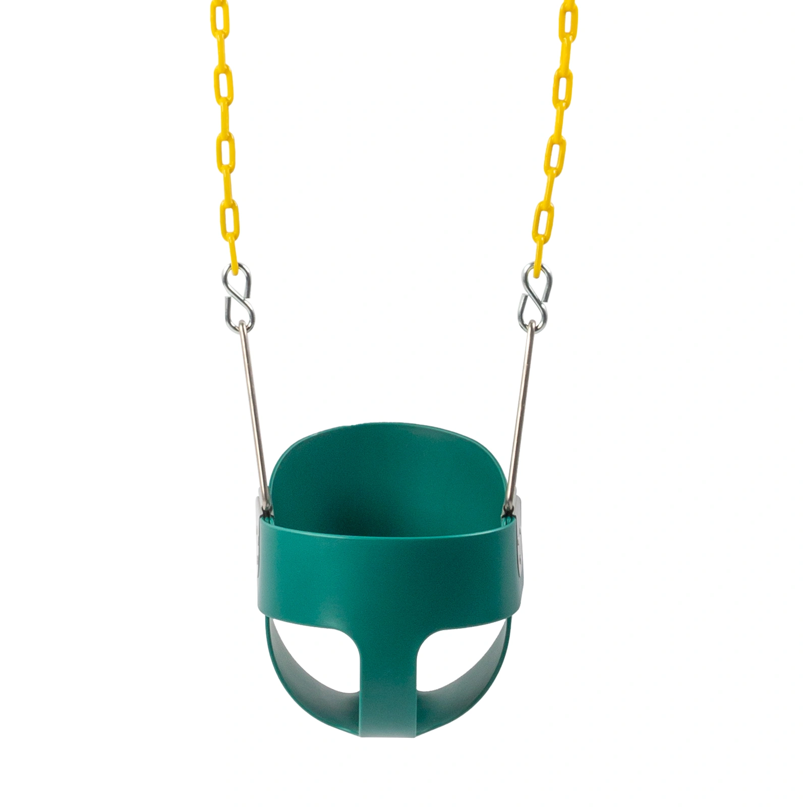 Green Baby Swing EVA & Iron Frame with Hanging Basket, Portable Indoor Outdoor Seat for Kids, Nursery Garden Swing view 2