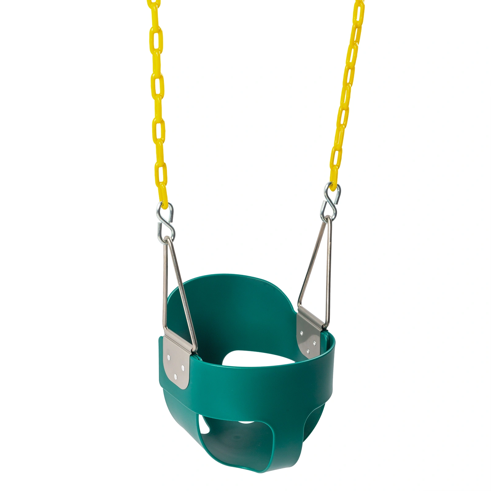 Green Baby Swing EVA & Iron Frame with Hanging Basket, Portable Indoor Outdoor Seat for Kids, Nursery Garden Swing view 4