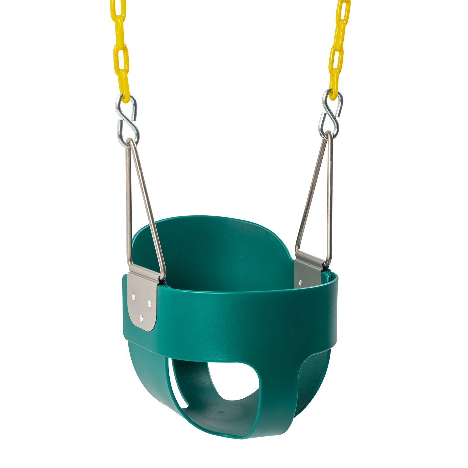 Green Baby Swing EVA & Iron Frame with Hanging Basket, Portable Indoor Outdoor Seat for Kids, Nursery Garden Swing view 5