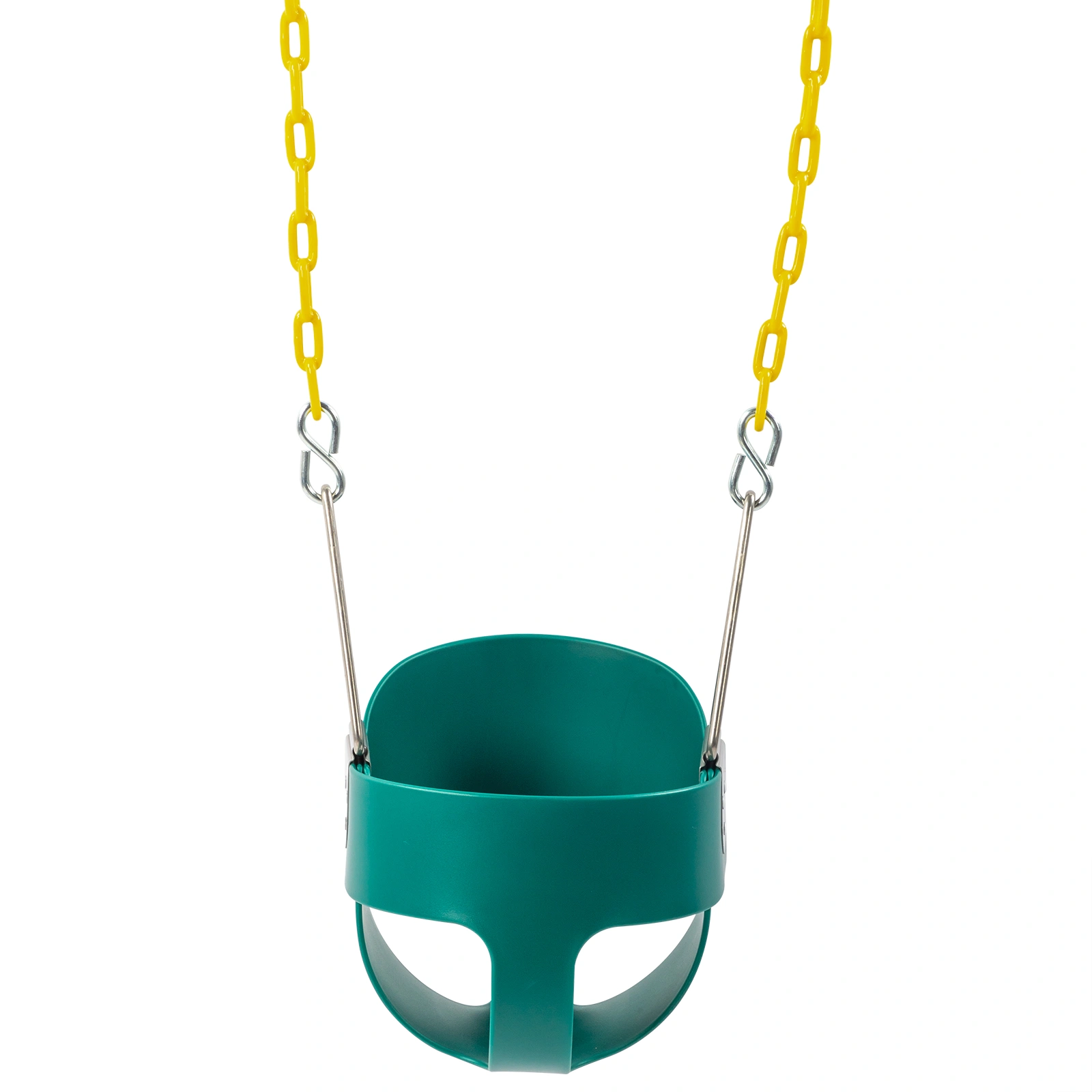 Green Baby Swing EVA & Iron Frame with Hanging Basket, Portable Indoor Outdoor Seat for Kids, Nursery Garden Swing view 6