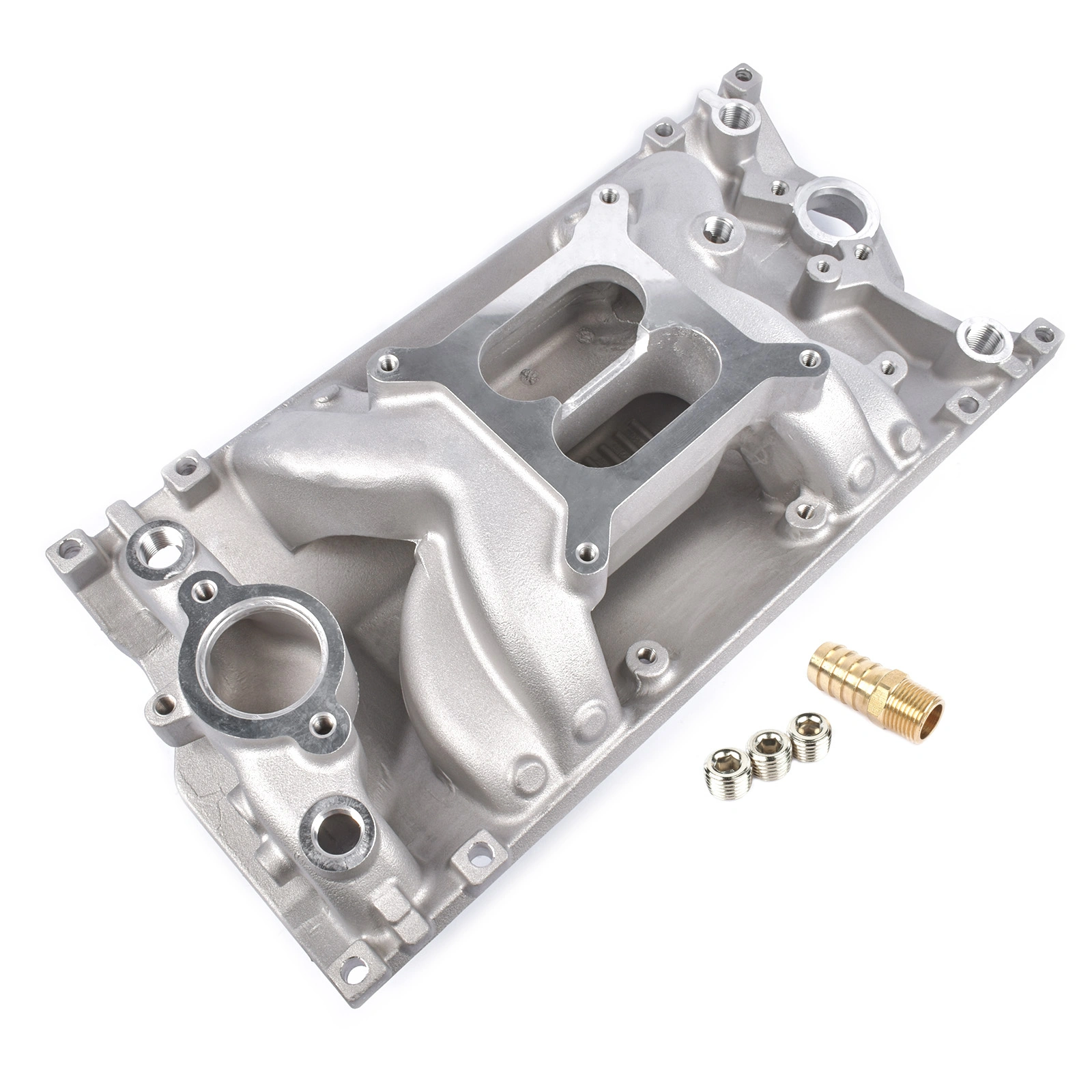 Dual Plane Vortec Air Gap Intake Manifold for Small Block Chevy SBC 350 1996-Up view 2