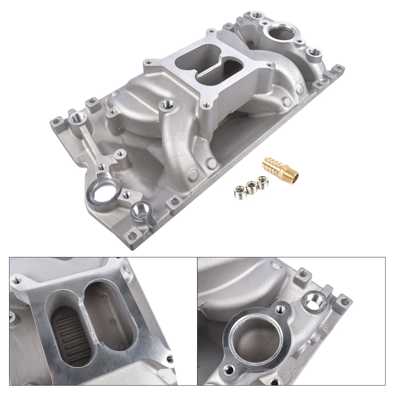 Dual Plane Vortec Air Gap Intake Manifold for Small Block Chevy SBC 350 1996-Up view 8