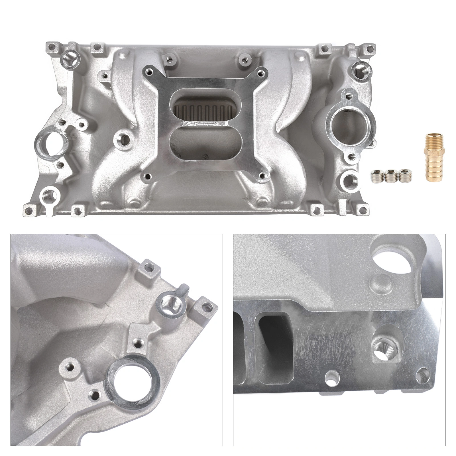 Dual Plane Vortec Air Gap Intake Manifold for Small Block Chevy SBC 350 1996-Up view 9