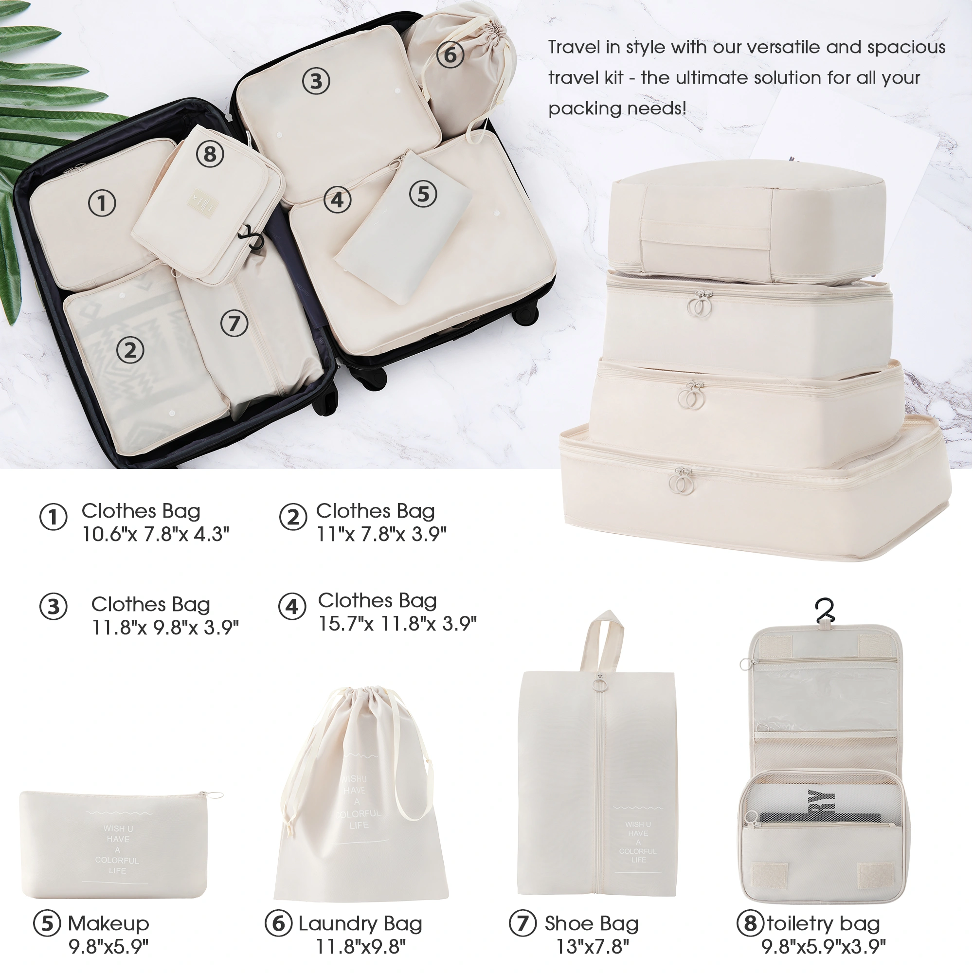Hardshell Luggage Sets 4 pcs + Bag Spinner Suitcase with TSA Lock Lightweight-16"+20"+24"+28" Luggages view 5