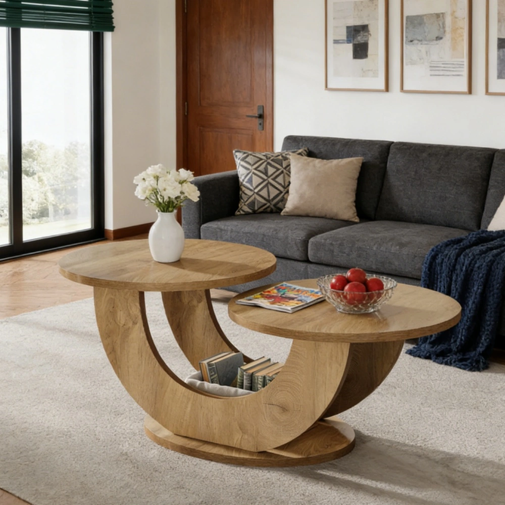 Modern End Table with Storage Shelf, Small Side Table for Living Room Bedroom, Compact Nightstand with Open Cabinet, Wood Look Accent Table view 4