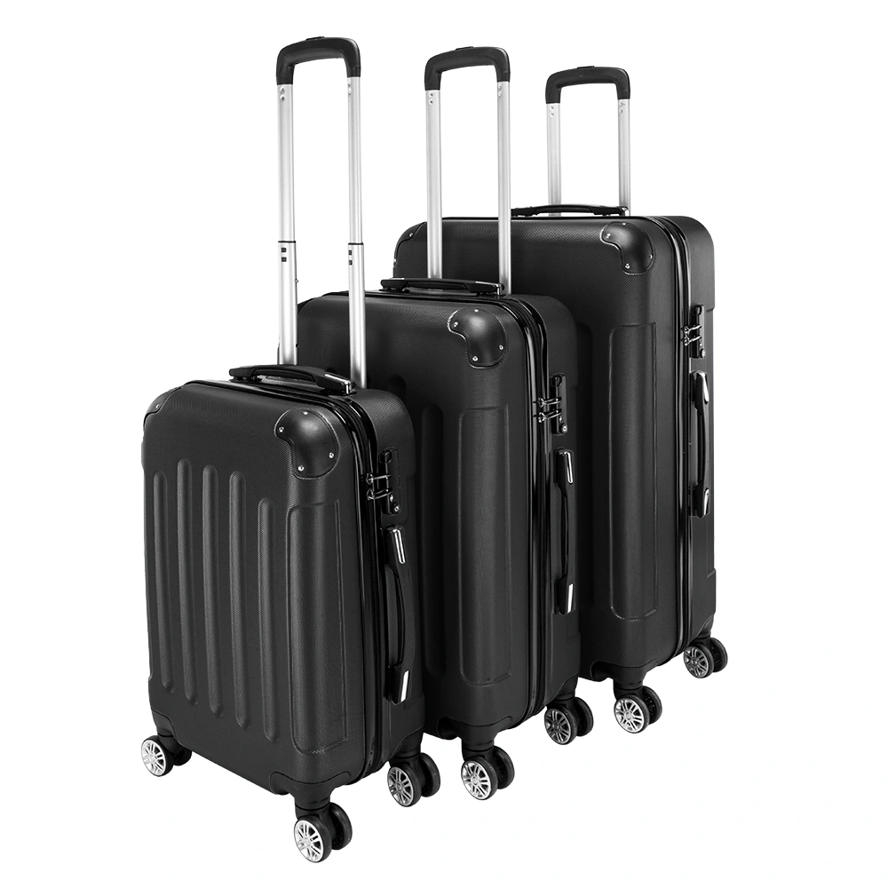 3 Pcs Lightweight ABS Spinner Suitcase Set, 4-Wheel Carry-On Hand Luggage Trolley Case view 2