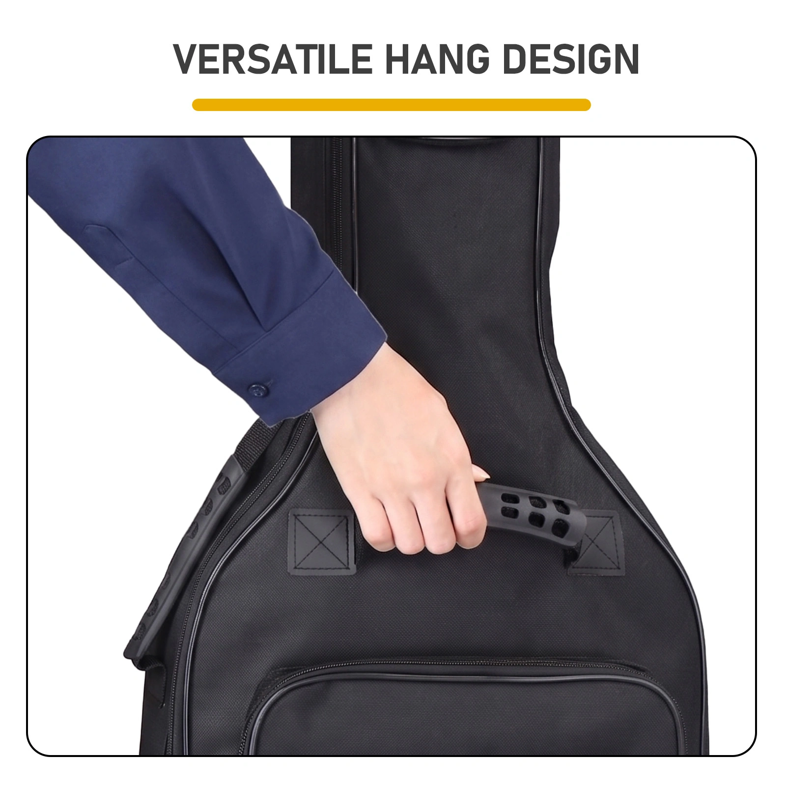 600D Oxford Cloth Electric Guitar Bag Black With Blue Line view 6