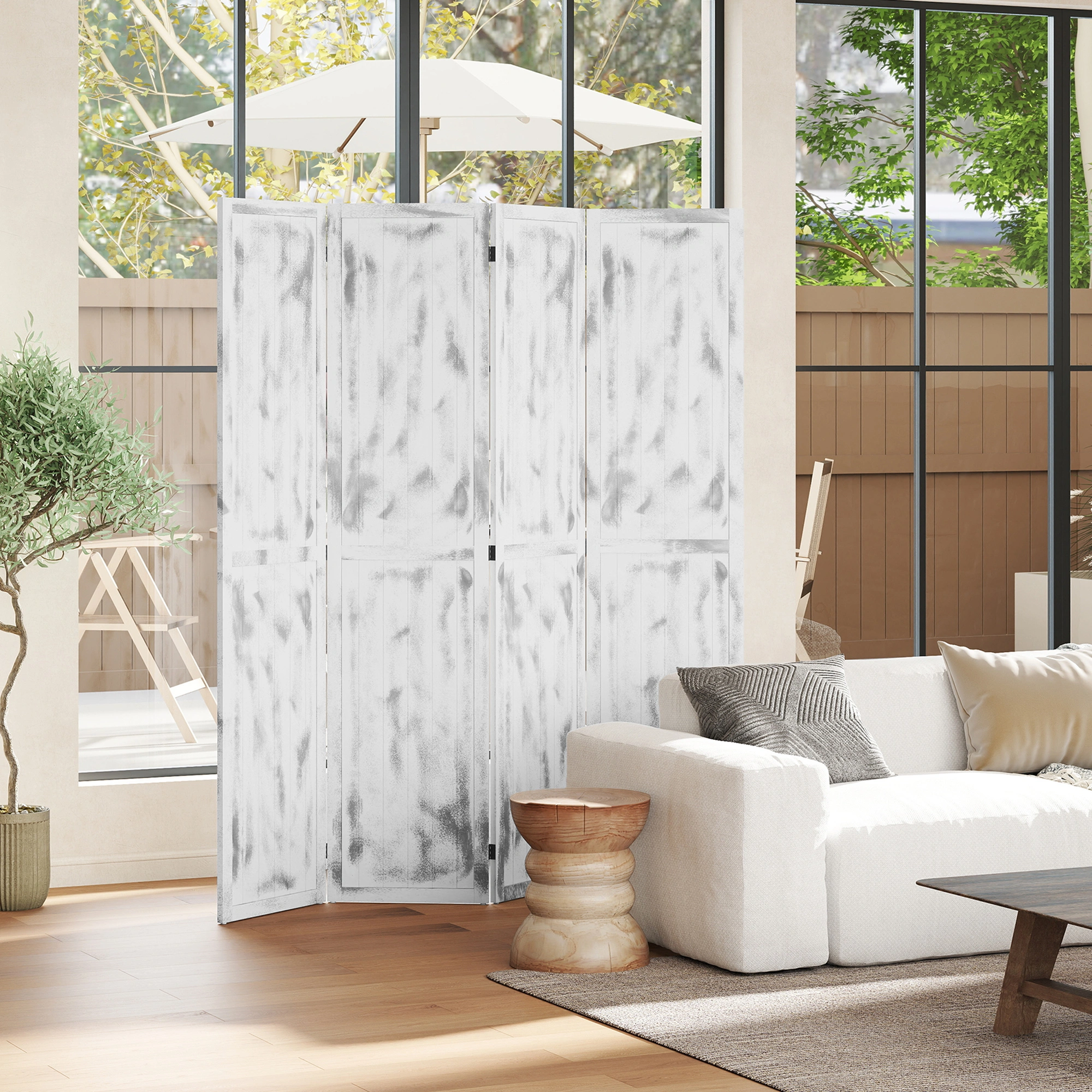 Privacy Screen Folding Room Divider Partition Portable Display Stand for Home Office Bedroom