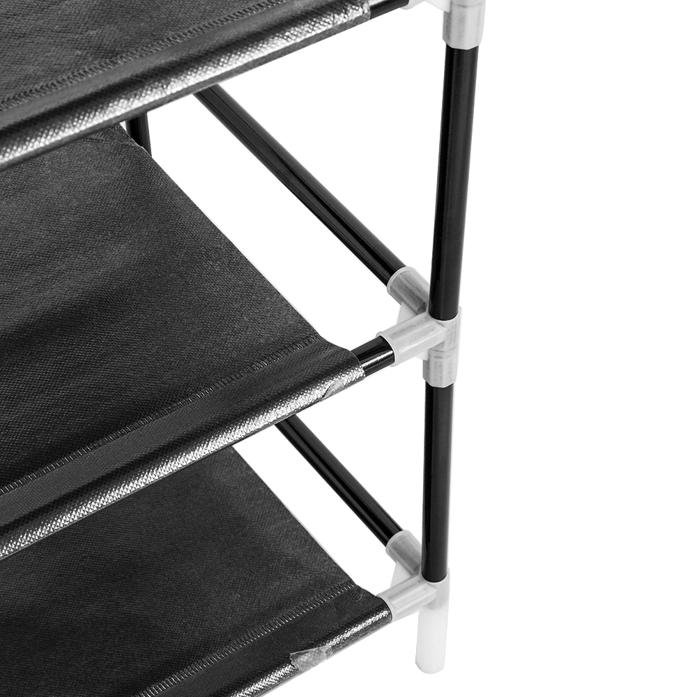 7 Tier Portable Shoe Rack Organizer with Fabric Cover, Black Shoe Storage Cabinet for Closet Entryway view 10