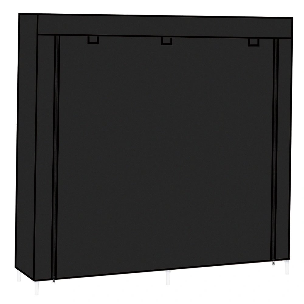7 Tier Portable Shoe Rack Organizer with Fabric Cover, Black Shoe Storage Cabinet for Closet Entryway view 16