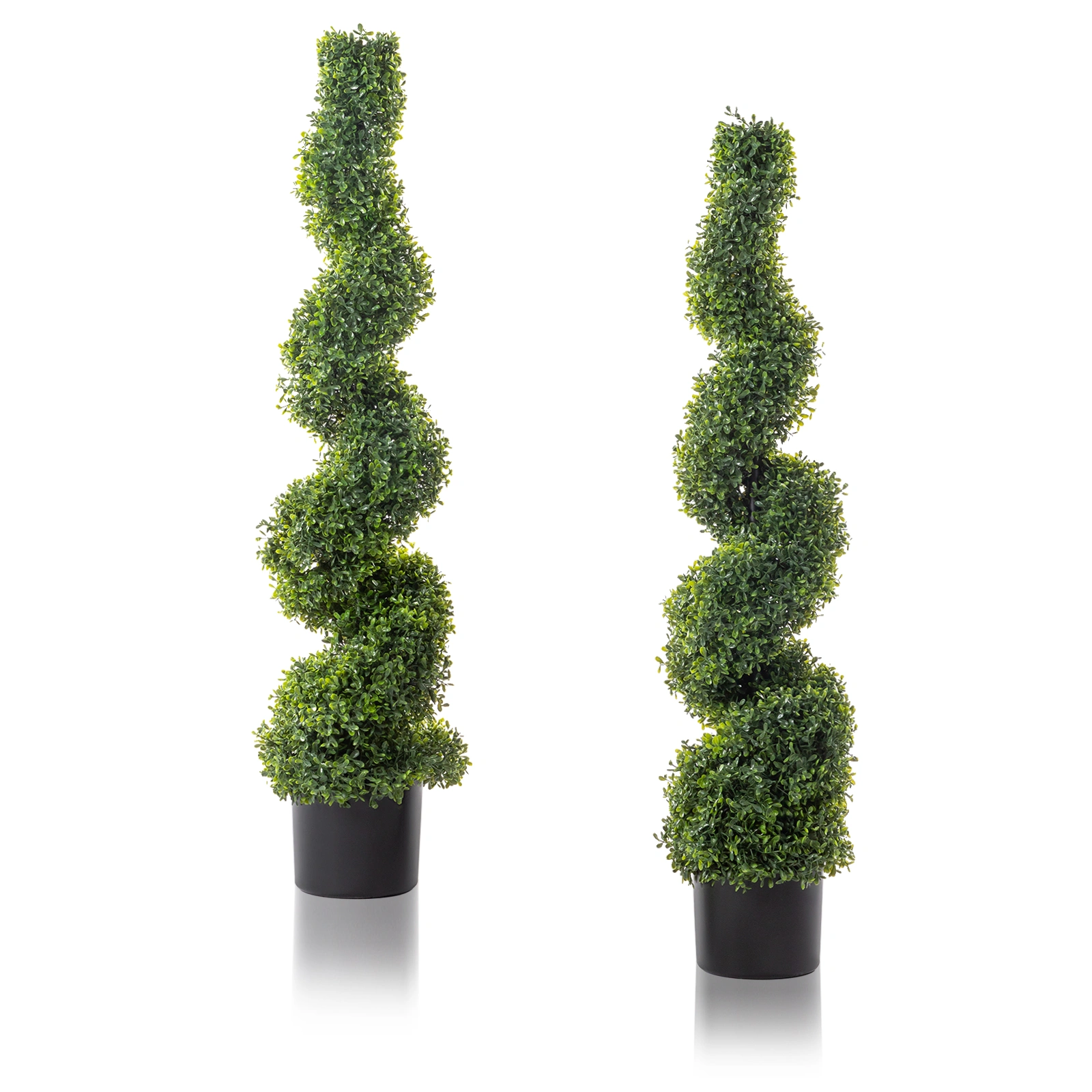 2pcs Green 115cm Spiral Boxwood PVC Artificial Tree view 2