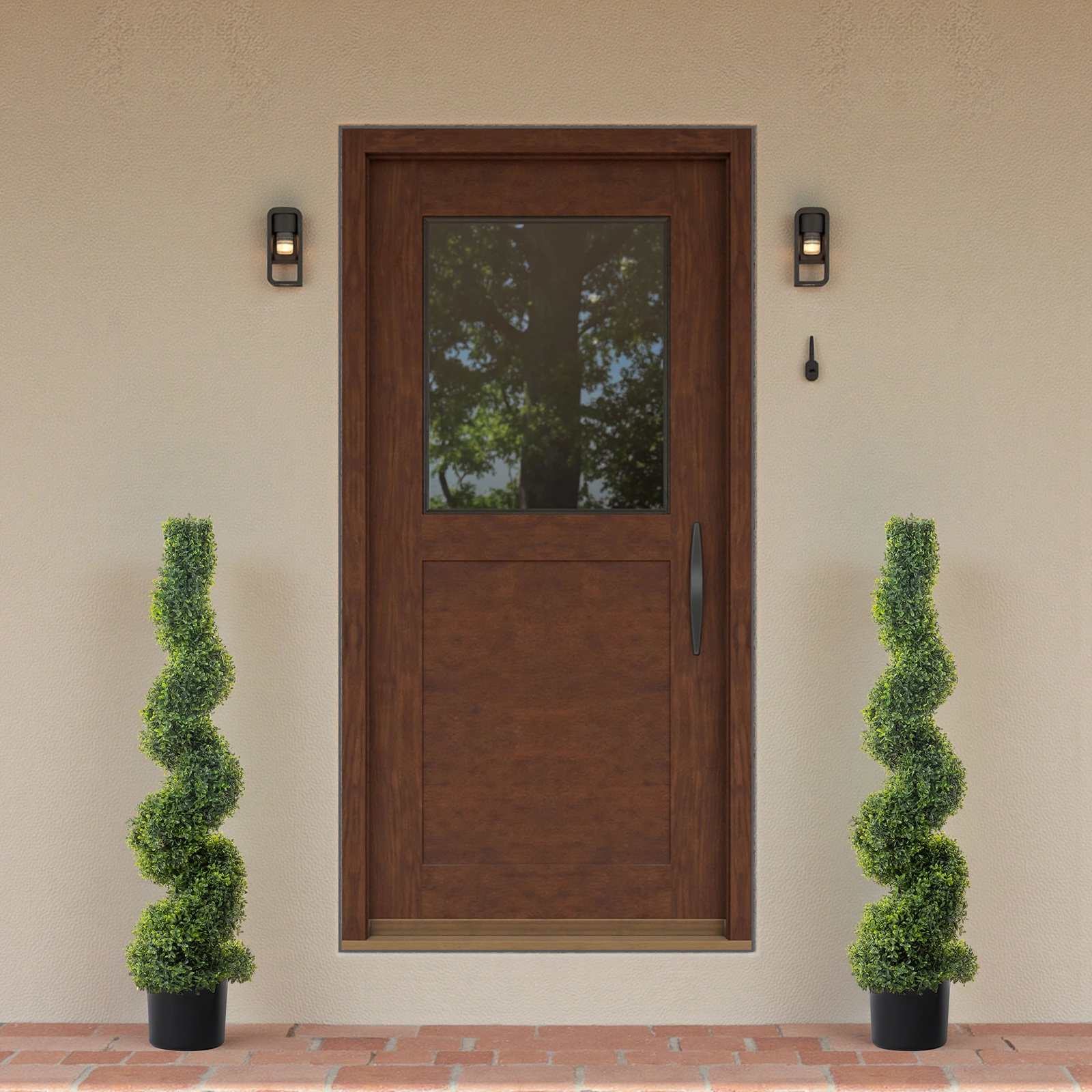 2pcs Green 115cm Spiral Boxwood PVC Artificial Tree view 9
