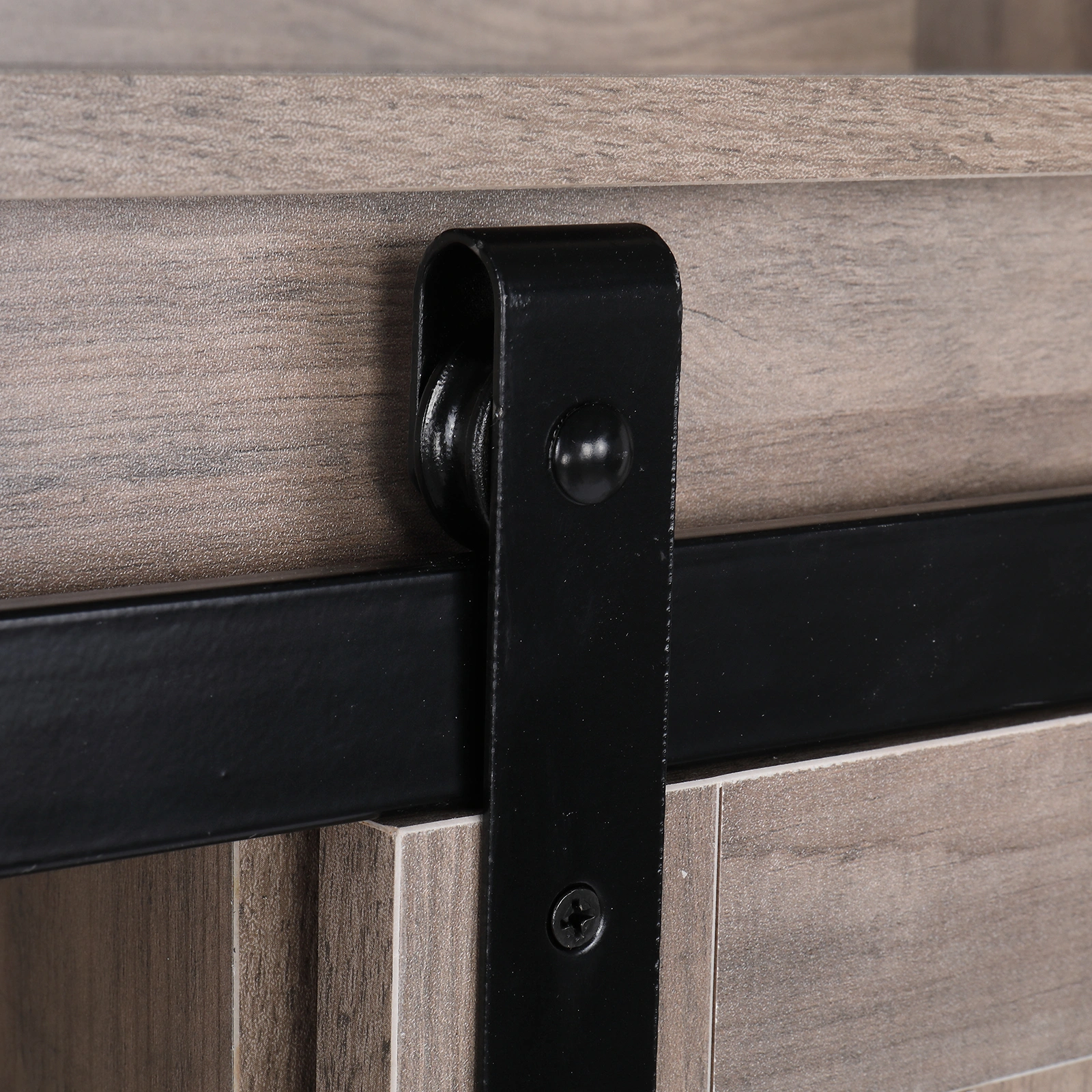 Retro Style MDF With Triamine Iron Frame Sliding Door Three-Layer Rack Bathroom Cabinet view 11