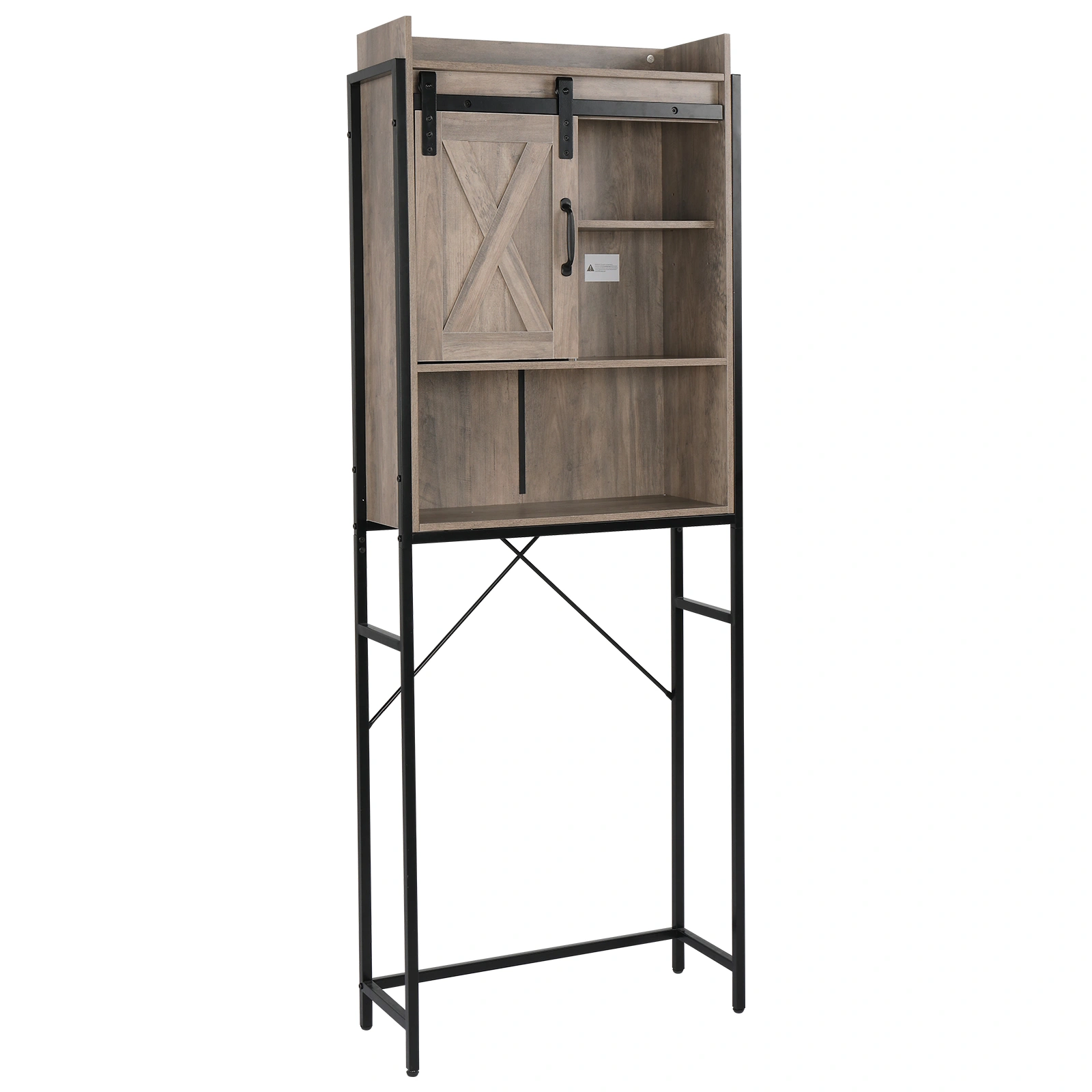 Retro Style MDF With Triamine Iron Frame Sliding Door Three-Layer Rack Bathroom Cabinet view 7