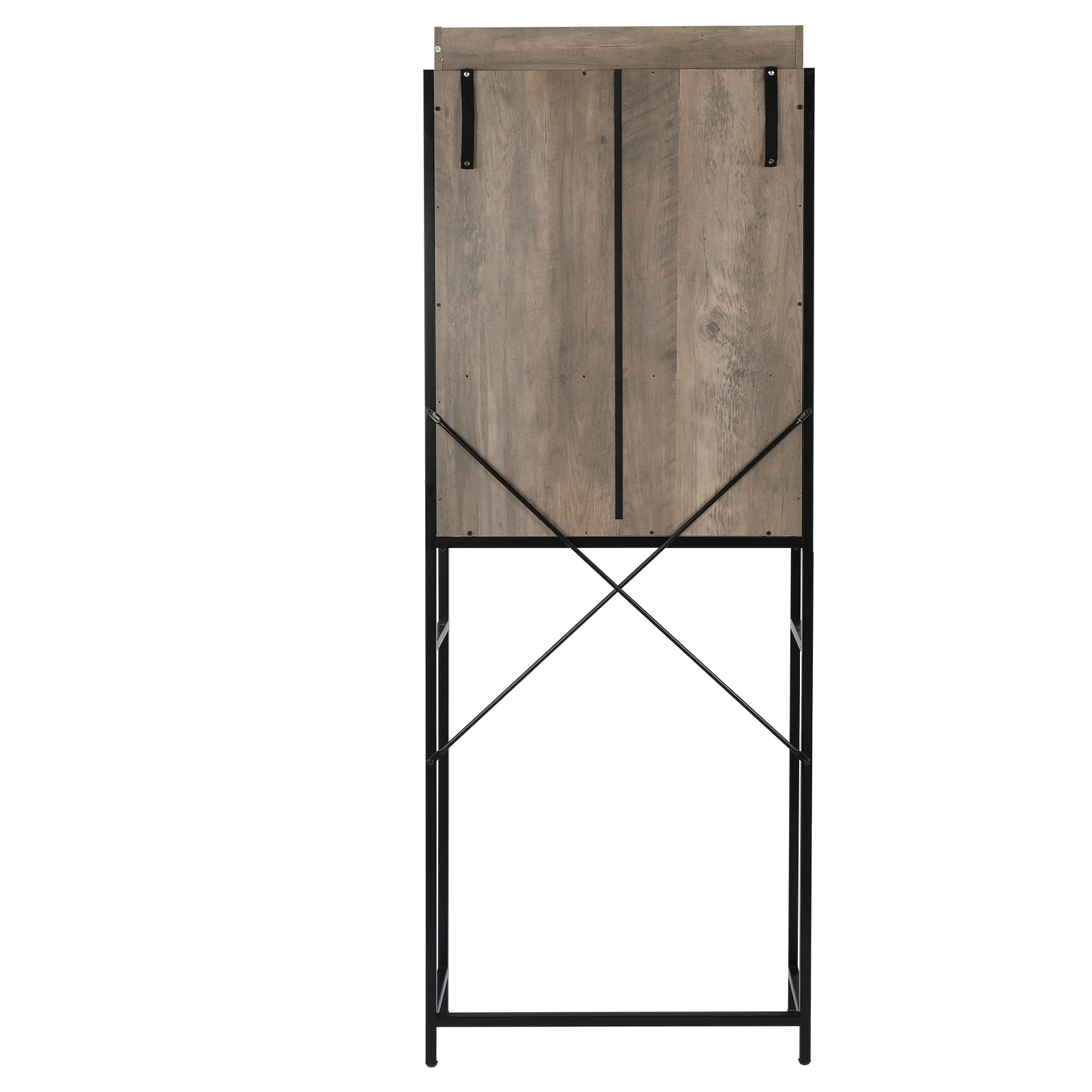 Retro Style MDF With Triamine Iron Frame Sliding Door Three-Layer Rack Bathroom Cabinet view 9
