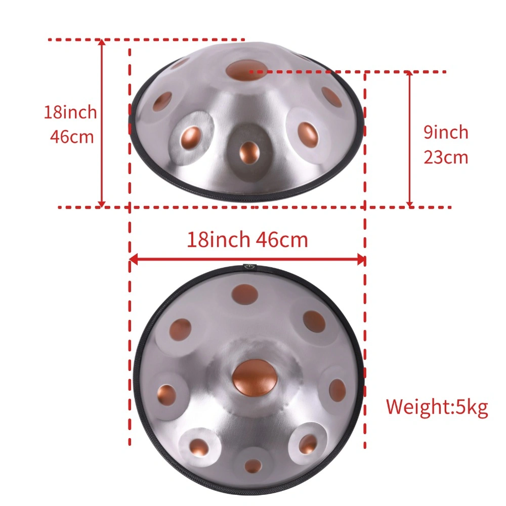 9 Note Gold Eyes Handpan Drum Solid Color Steel Tongue Drum Hand Pan Percussion Instrument Music Instrument view 4