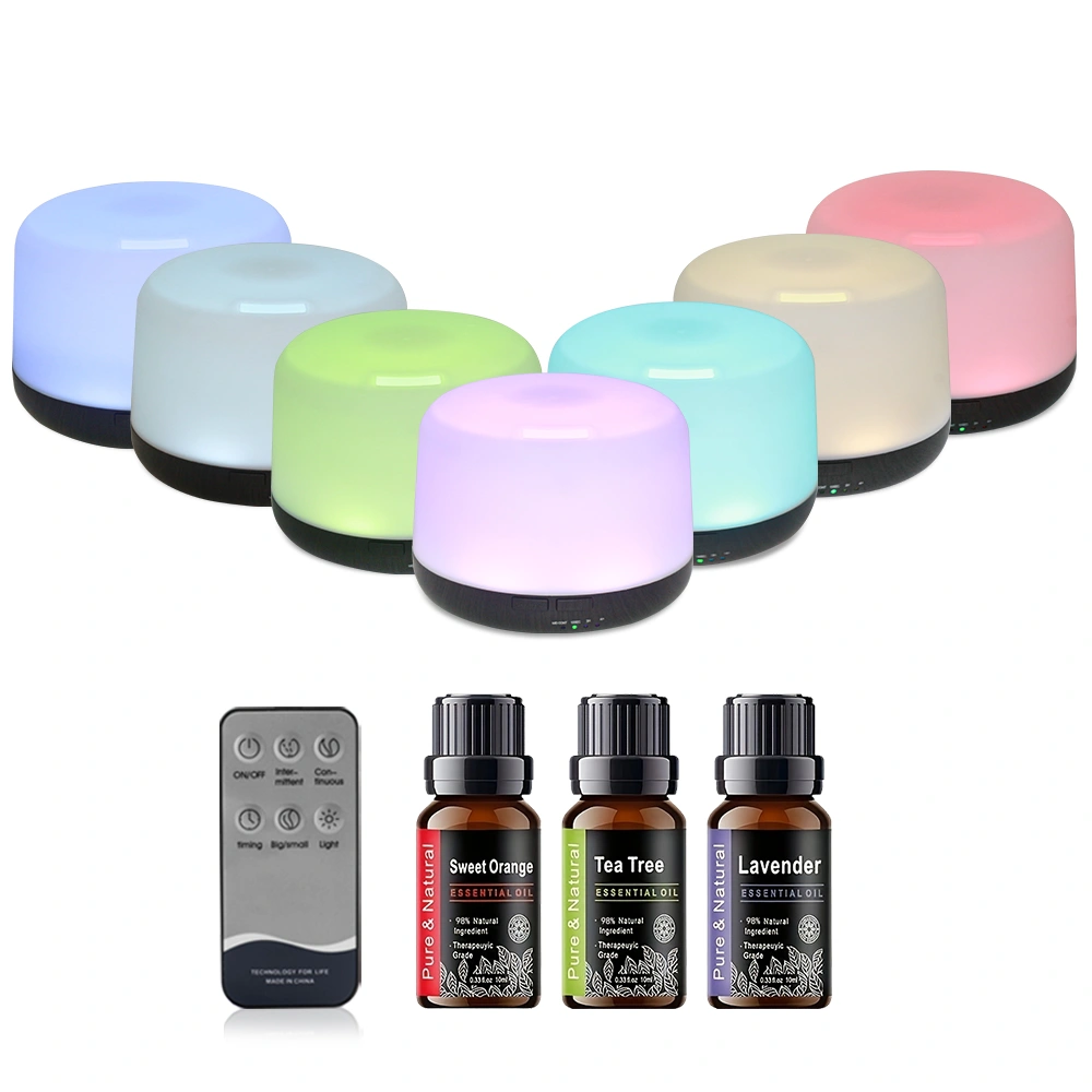 500ml Ultrasonic Essential Oil Diffuser & Humidifier with Remote, Auto-Off Timer, 7 Color Changing Night Light for Home, Office, Yoga view 5