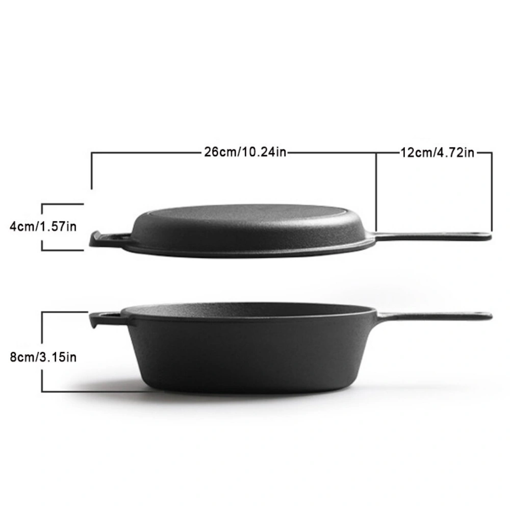 Heavy Cast Iron Dutch Oven Casserole Pot with Lid for Camping, Stews & Skillets view 3