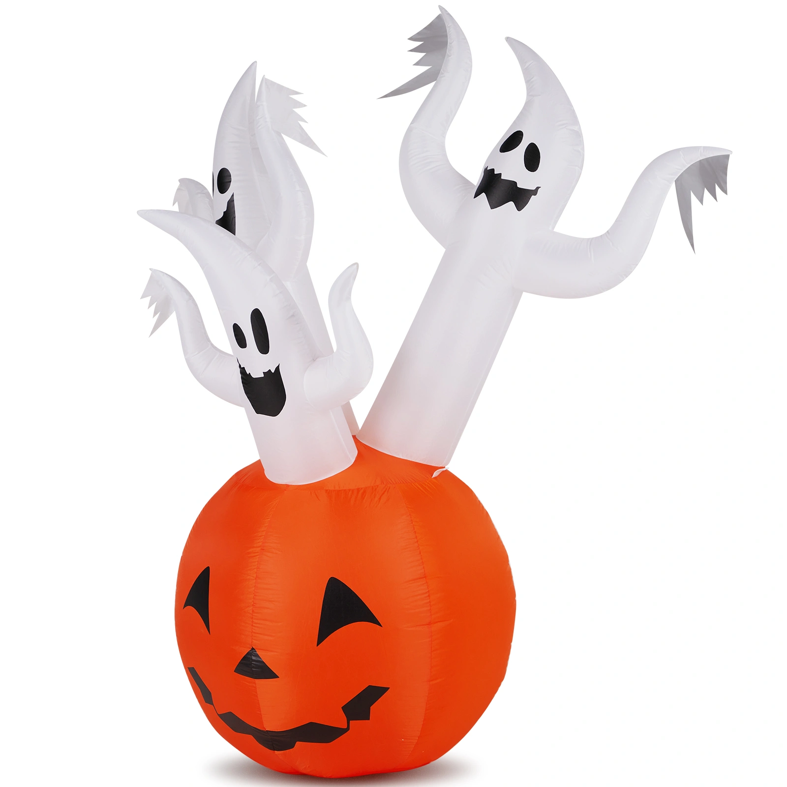 5.9 FT Halloween Inflatable Pumpkin Ghost, Outdoor Yard Decor with Built-in LED Lights, Scary Blow Up Decoration for Lawn Garden Party view 3