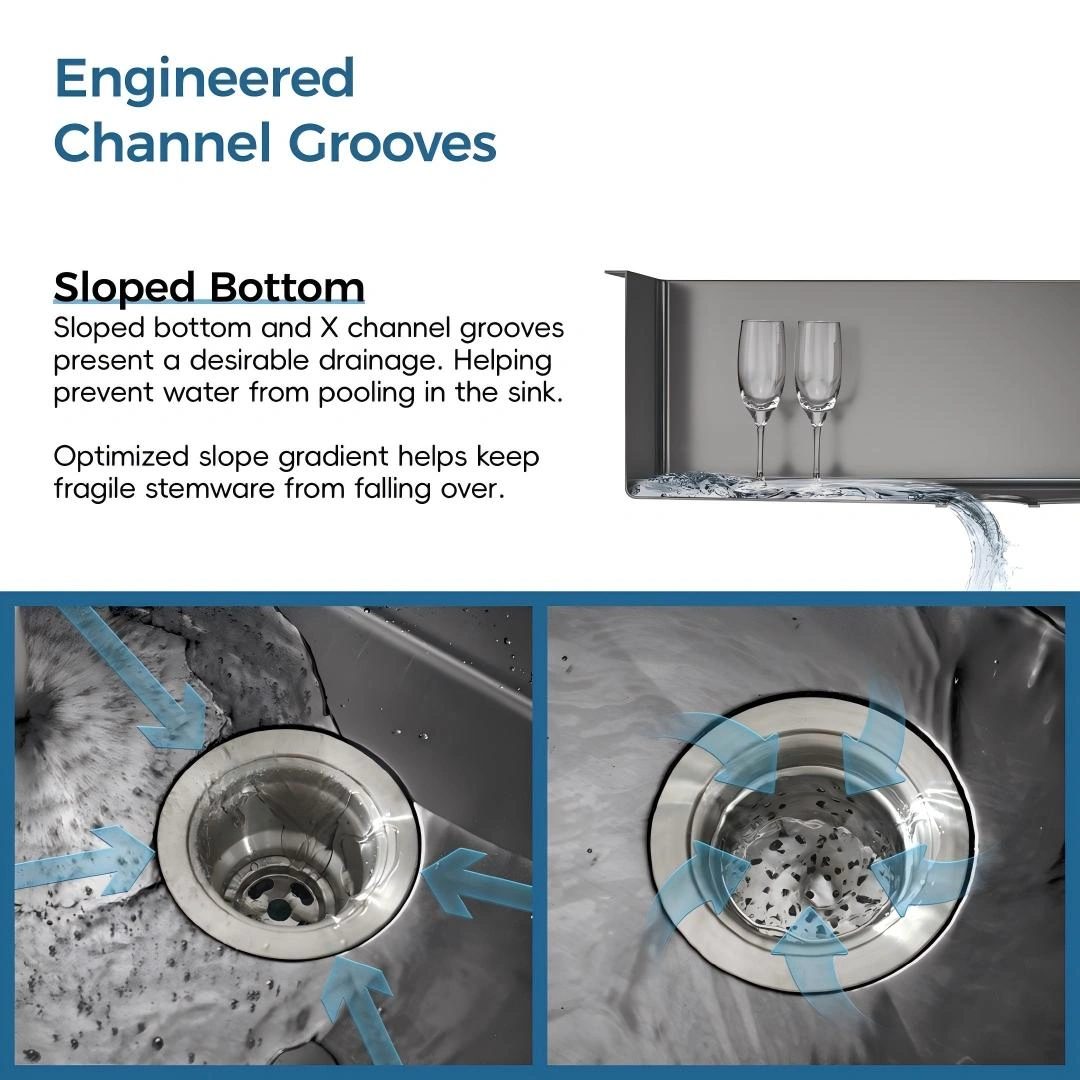 Stainless Steel Kitchen Sink, 32″x19″ Single Bowl, Overmount Handmade Sink in Black, with US Standard Drain and Hook[Unable ship on weekends, TK/TEMU only for pickup, only TX10643 warehouse supports GOFO] view 6