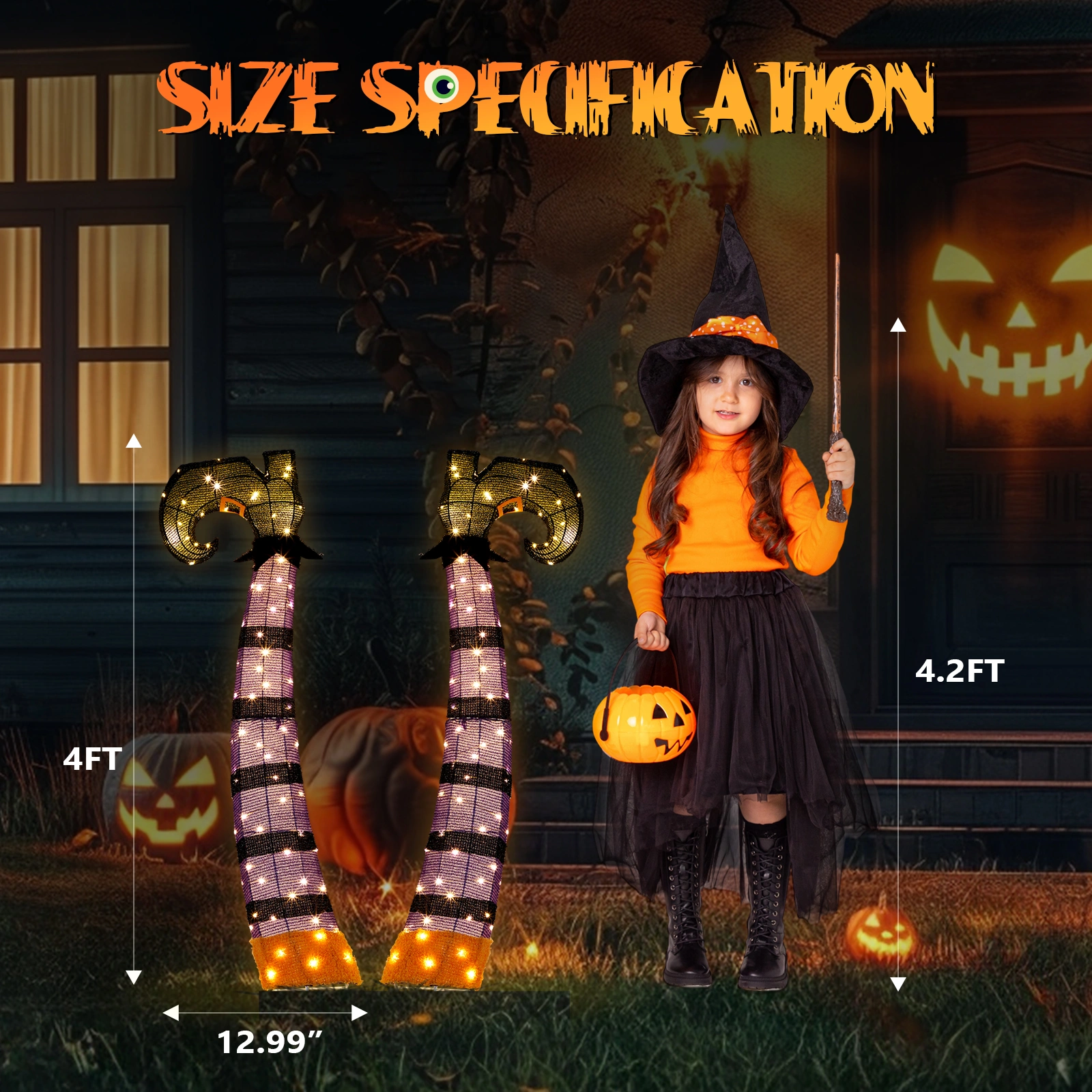 4ft 2D Witch legs Outdoor Halloween Decorations view 7