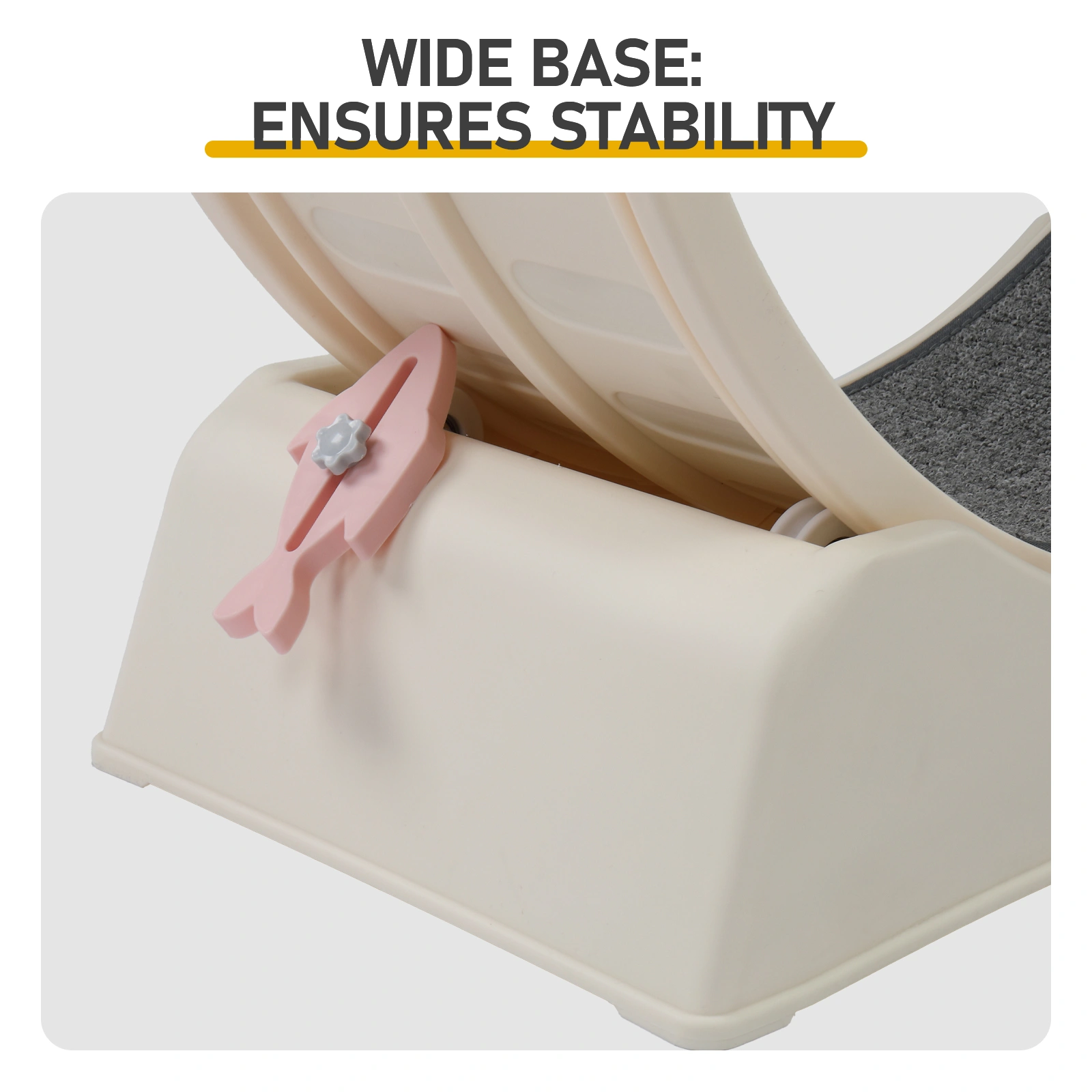 80*34*86CM, Off-white PP track connector assembly, circular design with gray carpet + 1 cat teaser stick, 15kg cat treadmill view 10