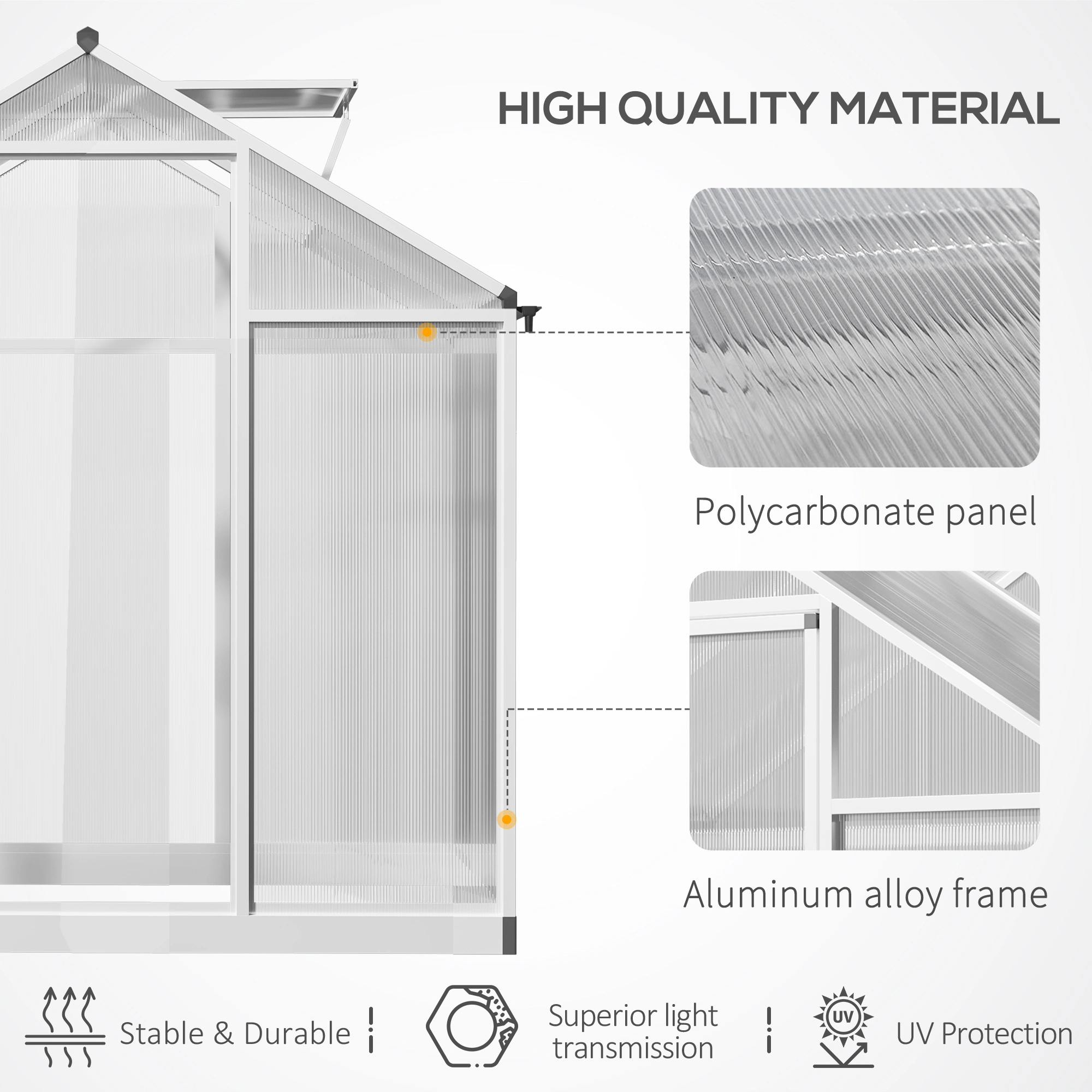 Walk-In Greenhouse Grow House Tent, Indoor Plant Greenhouse, Portable Outdoor Gardening Shelter view 3