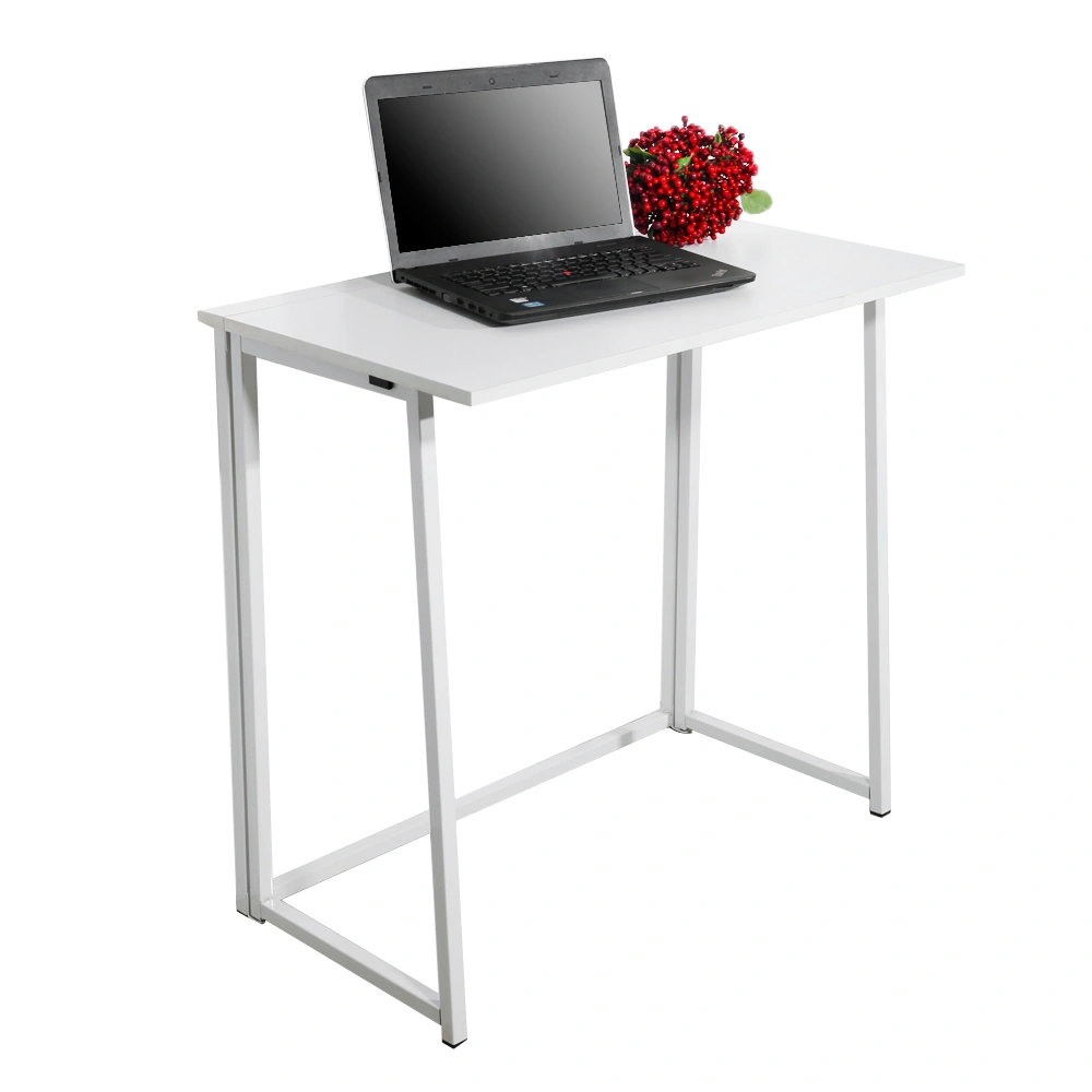 Simple Collapsible Computer Desk White view 2