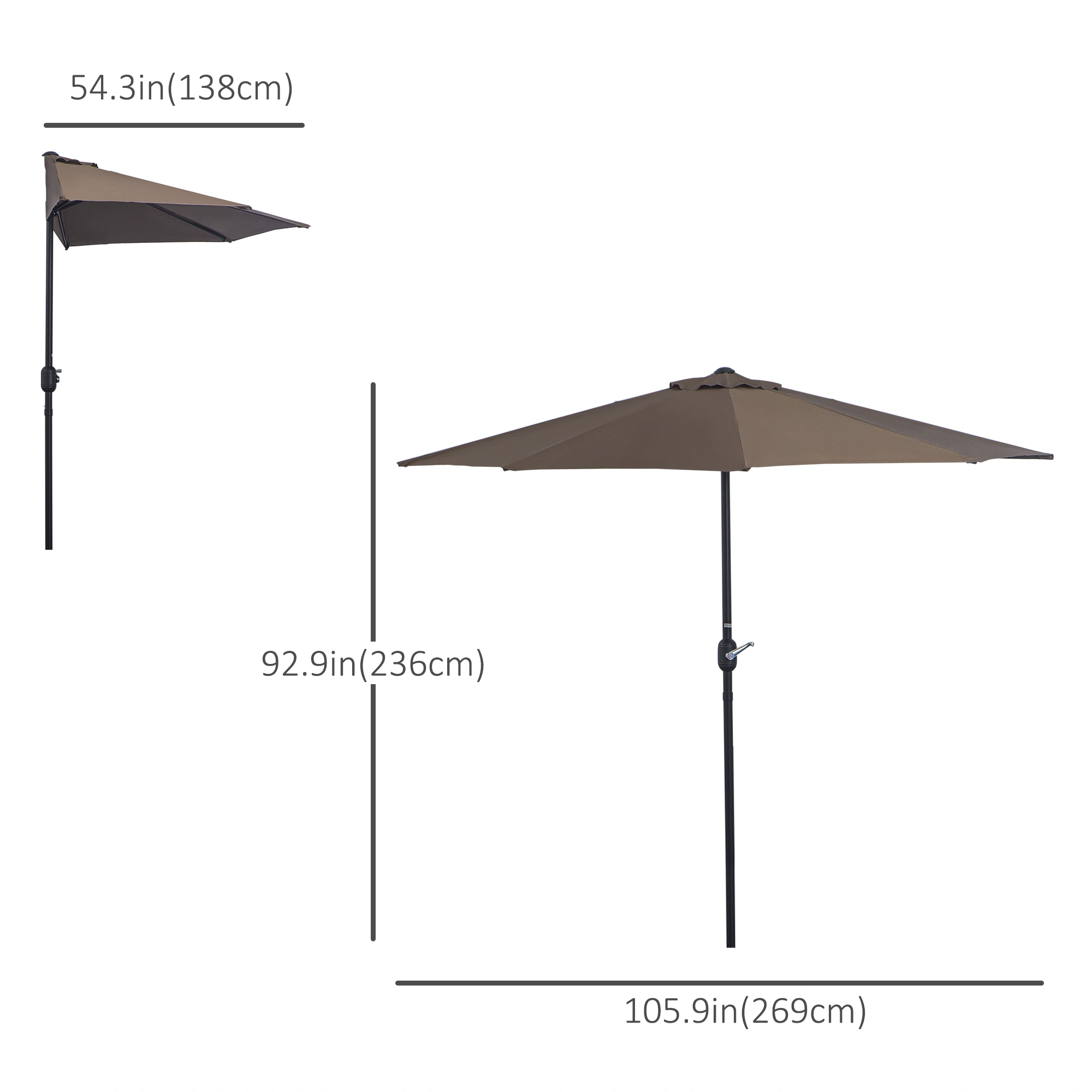 Wall Mounted Umbrella Holder with 4 Hooks, Rust-Resistant Metal Umbrella Rack for Home & Office, Matte Black view 3