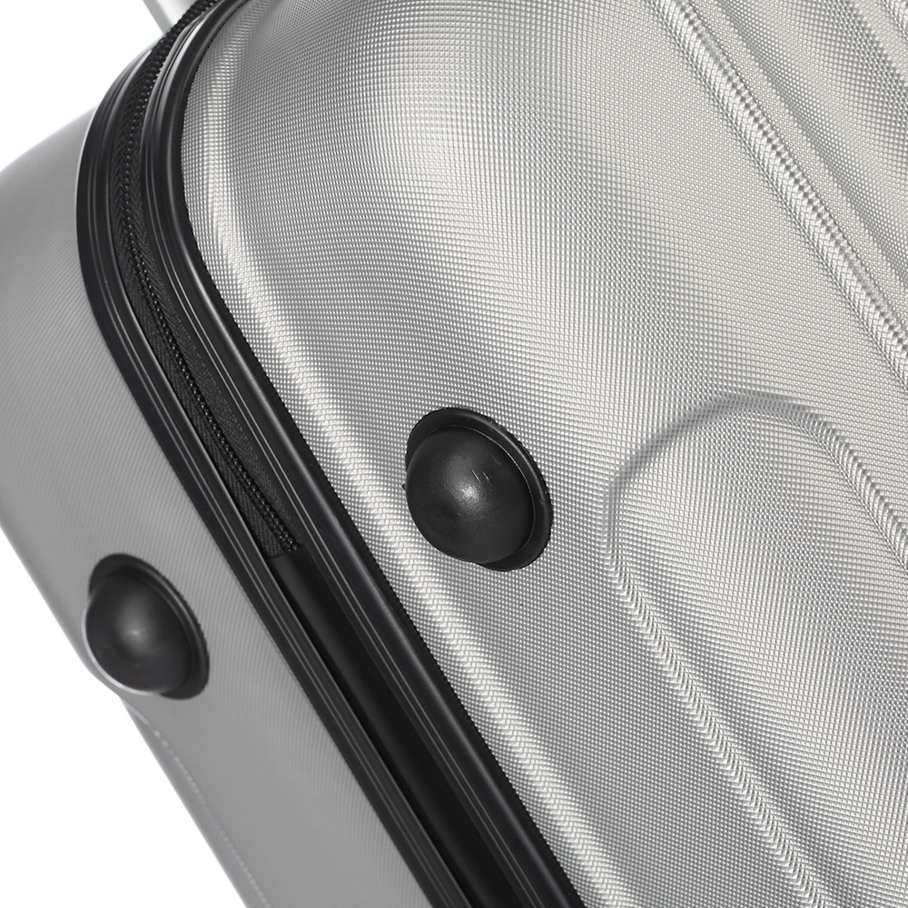 ABS Trolley Case 20in 24in 28in 3PCS Suitcase Set Striped Textured Suitcase Silver Gray view 10