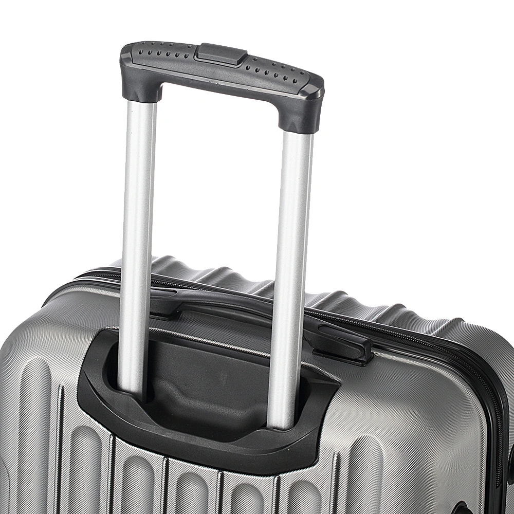ABS Trolley Case 20in 24in 28in 3PCS Suitcase Set Striped Textured Suitcase Silver Gray view 13