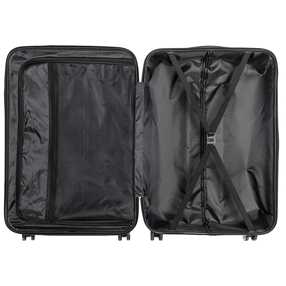 ABS Trolley Case 20in 24in 28in 3PCS Suitcase Set Striped Textured Suitcase Silver Gray view 15