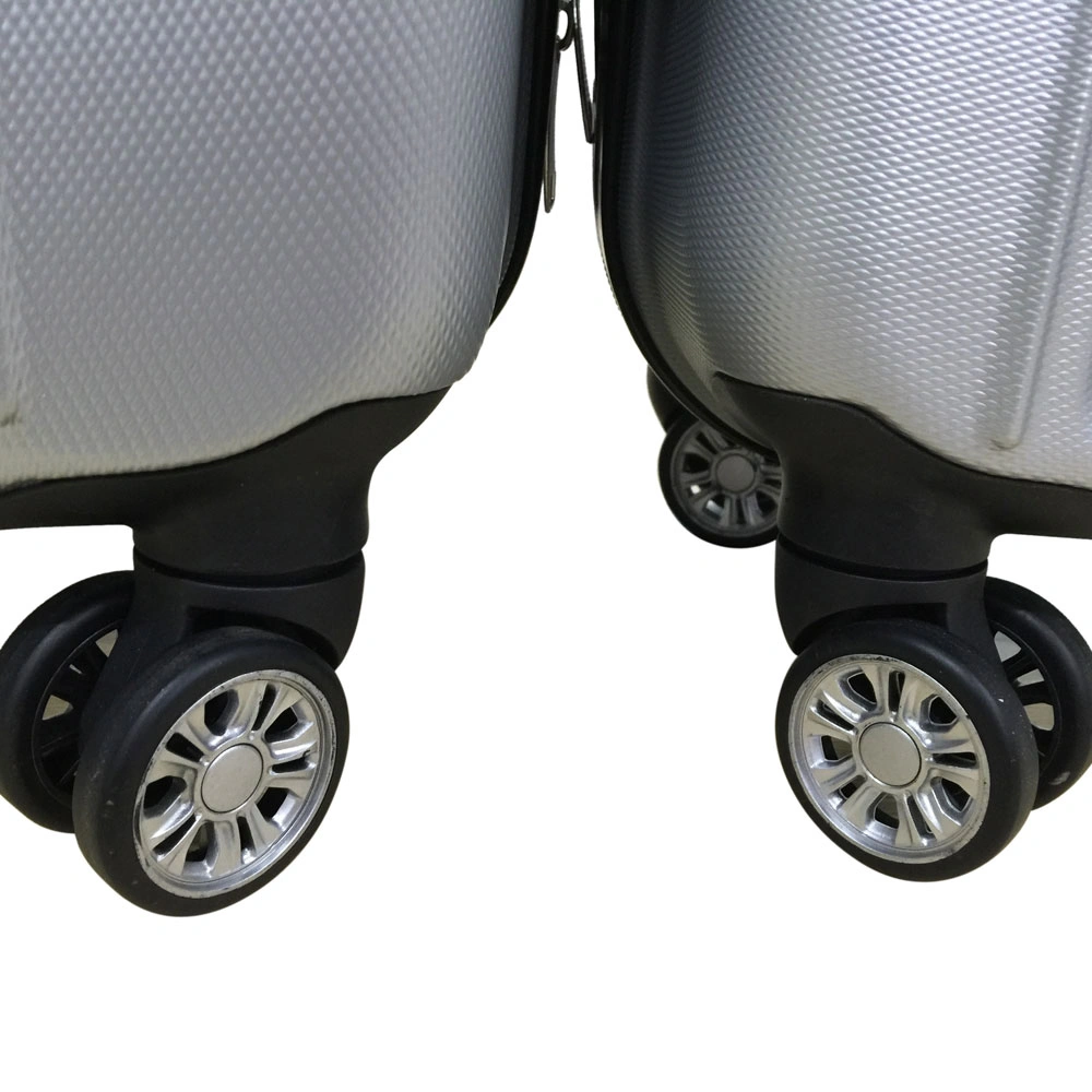 ABS Trolley Case 20in 24in 28in 3PCS Suitcase Set Striped Textured Suitcase Silver Gray view 5