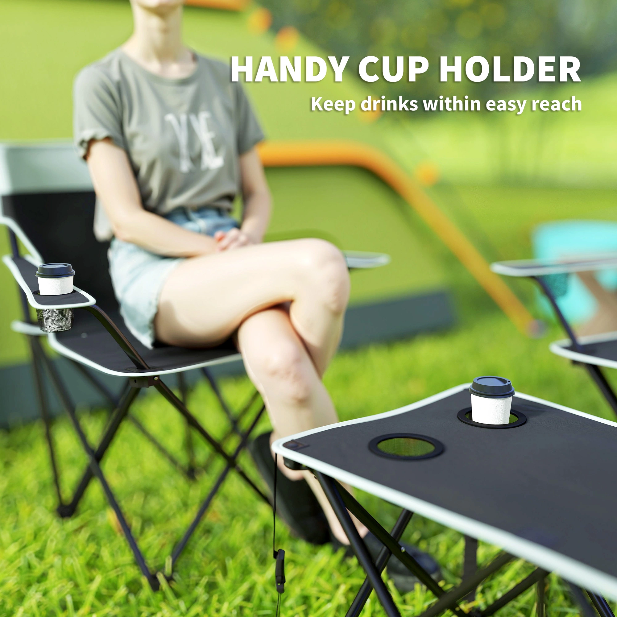 Portable Picnic Table Set - Foldable Outdoor Garden Table & Chairs for Camping & BBQ view 5
