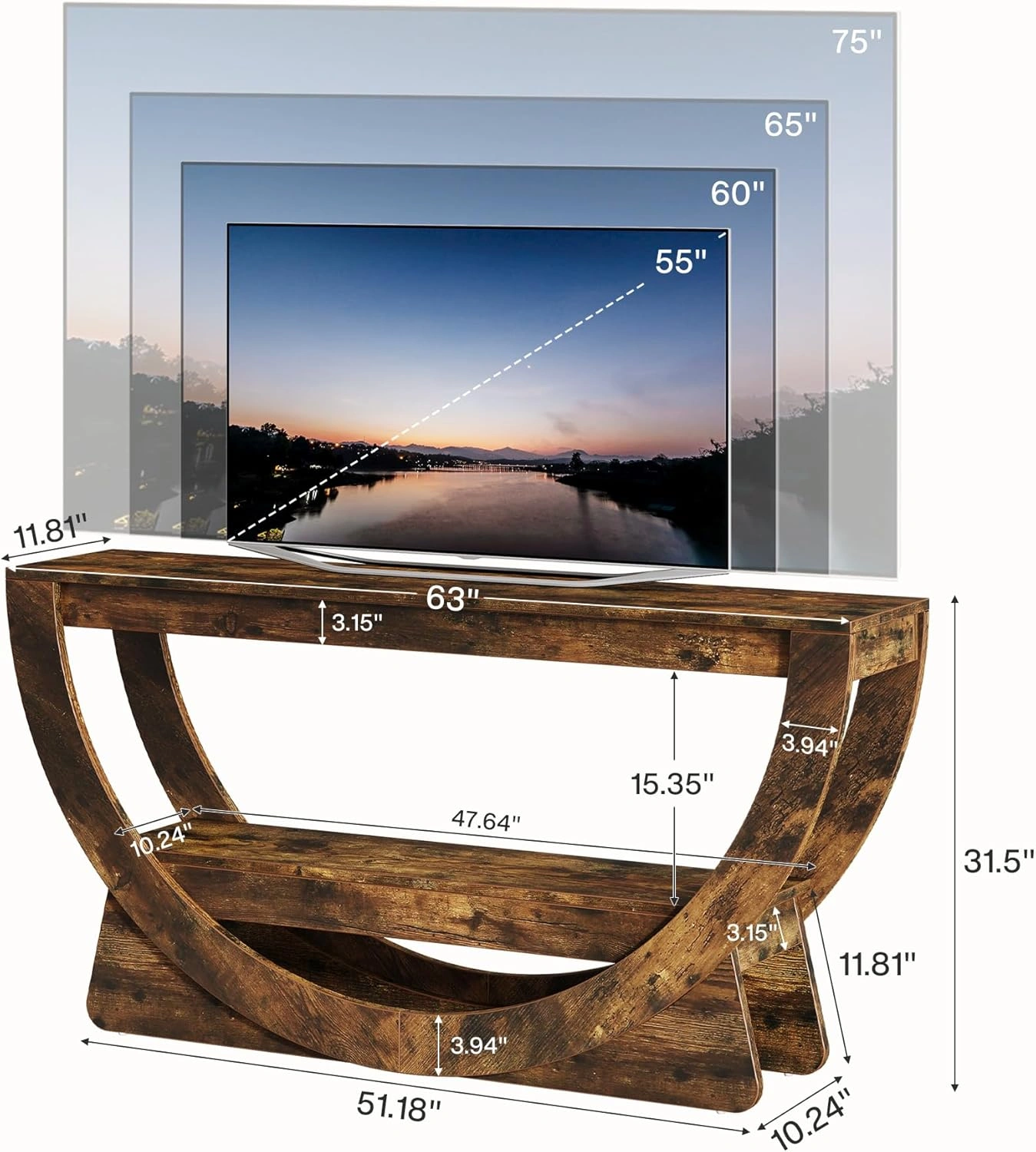 Long Console Table for Living Room, Slim Sofa Table for Entryway Hallway view 2