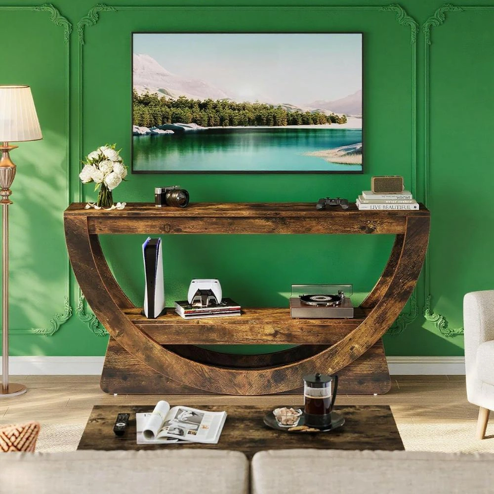 Long Console Table for Living Room, Slim Sofa Table for Entryway Hallway view 3