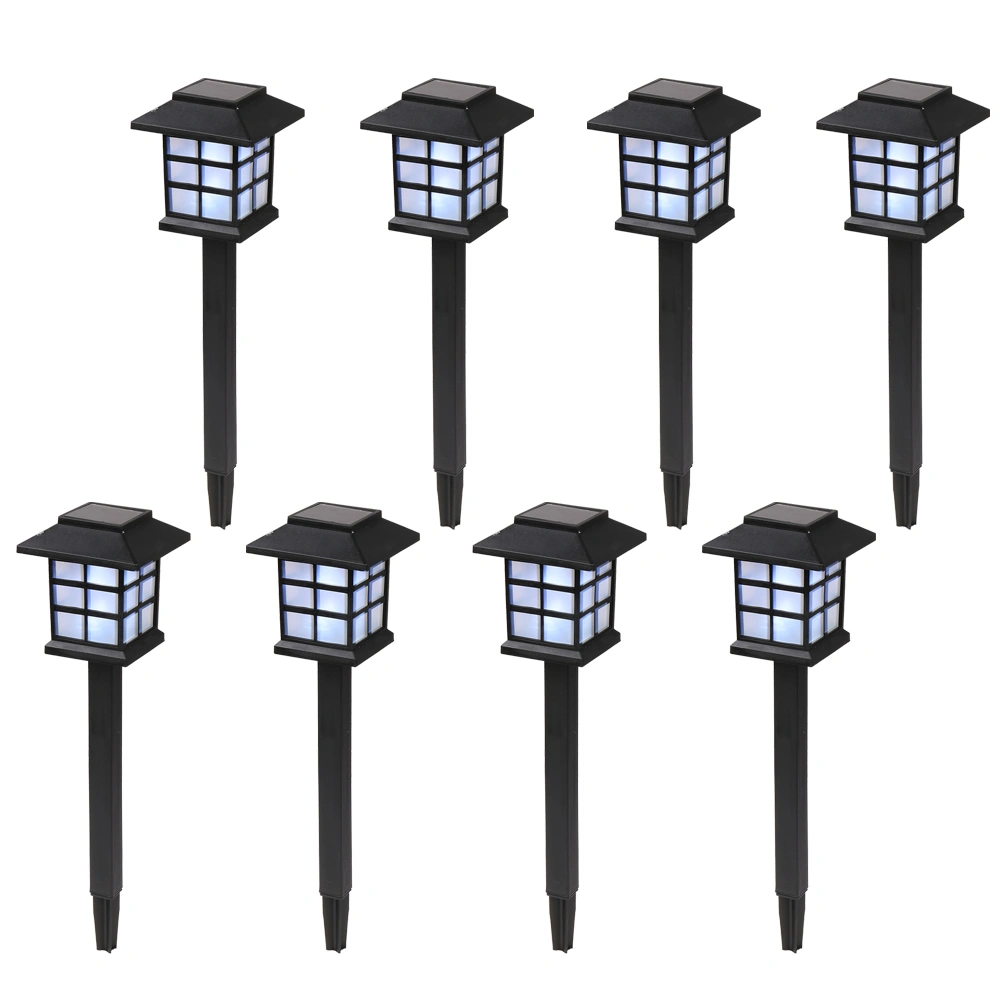 8PCS Solar LED Lantern Lights Outdoor, White Garden Pathway Torch Lights, Waterproof Landscape Lighting for Yard Walkway Patio