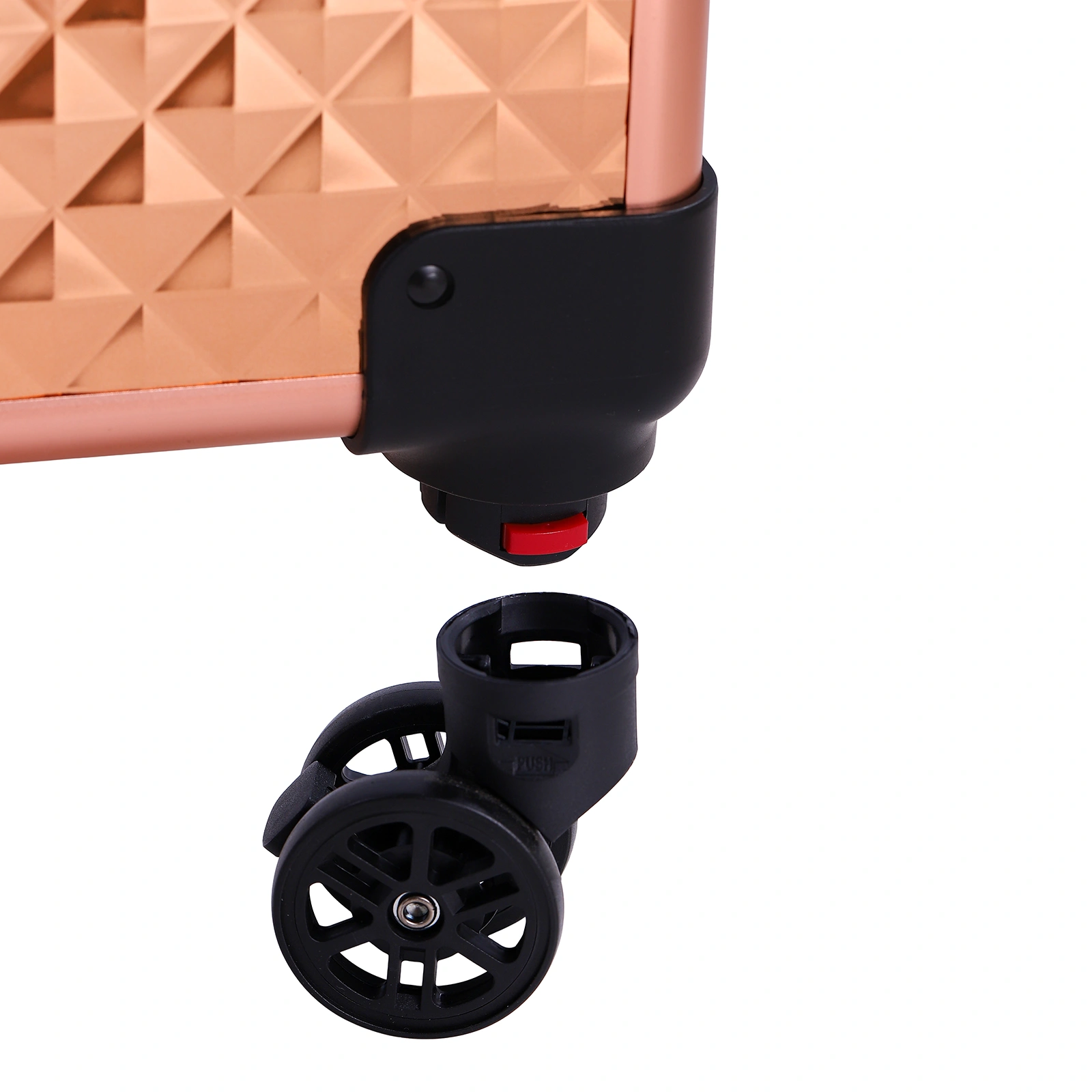 4-in-1 Draw-bar Style Interchangeable Aluminum Rolling Makeup Case-Rose Gold view 10