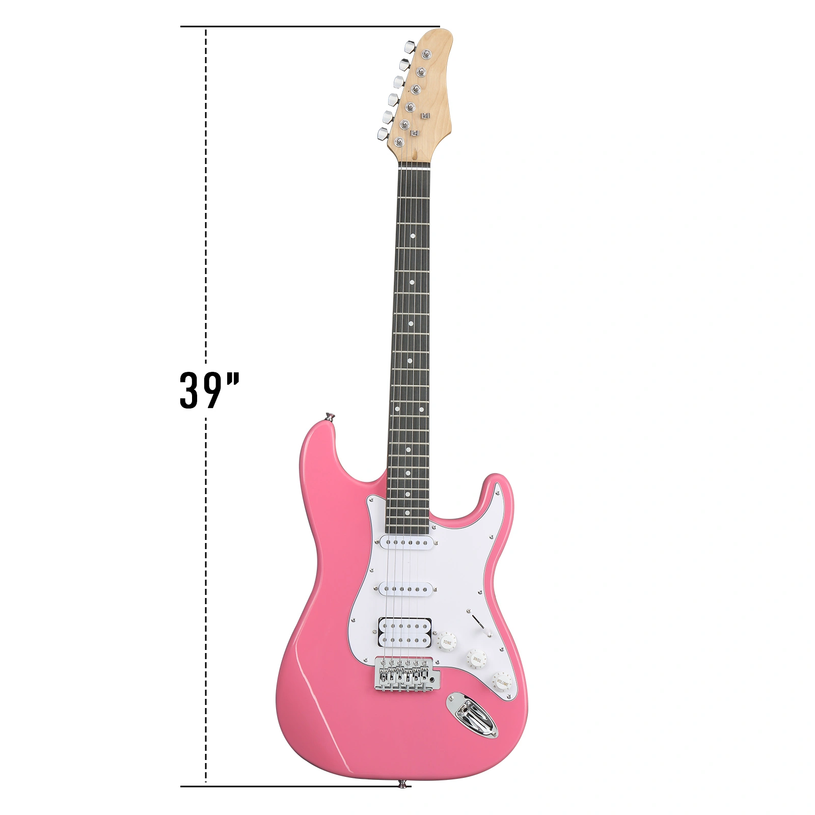 KST Stylish H-S-S Pickup Electric Guitar Kit with 5W AMP Bag Guitar Strap Strings rose red view 4