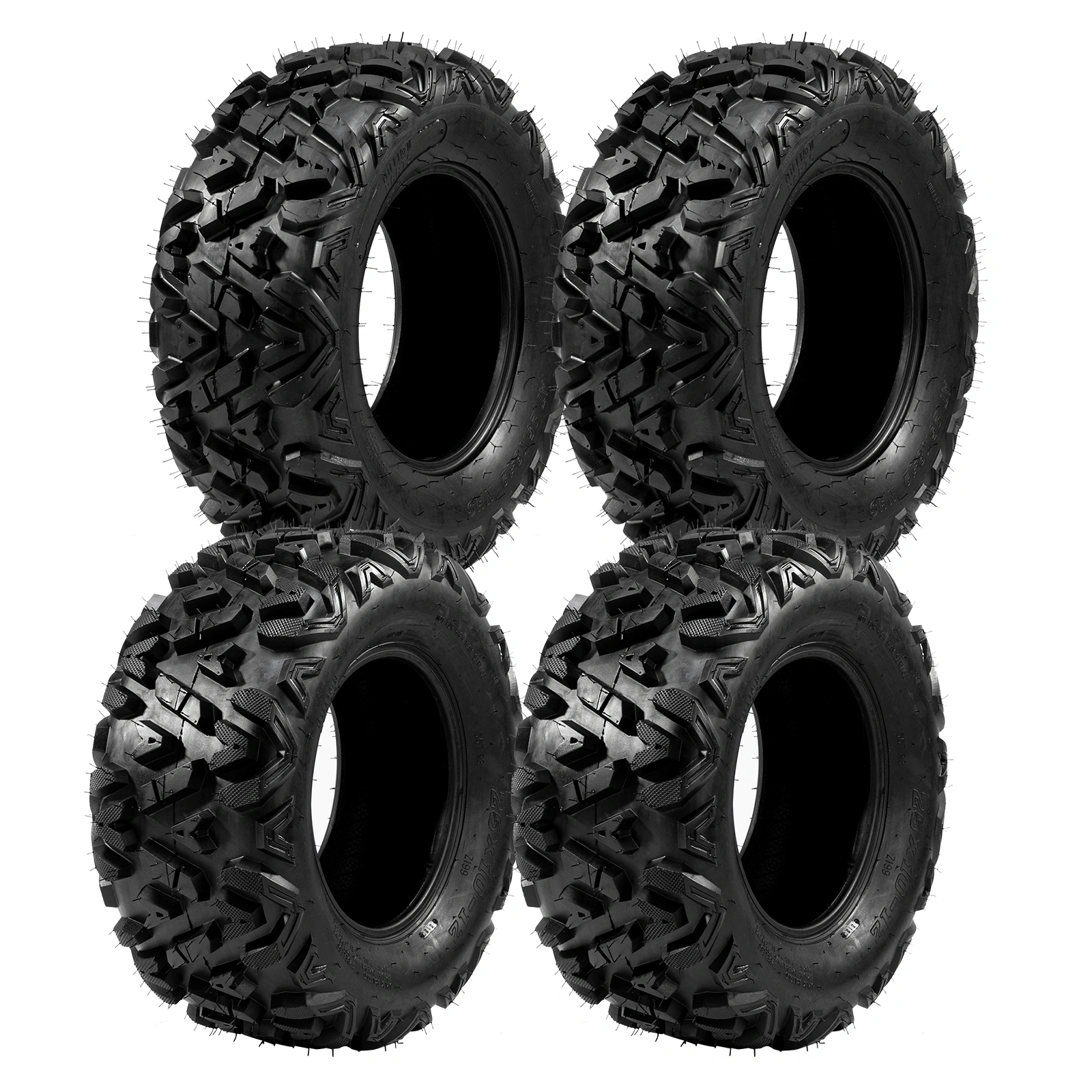 Complete Set of 4 All Terrain ATV UTV Tires 25x8-12 Front & 25x10-12 Rear 6PR Tubeless view 25