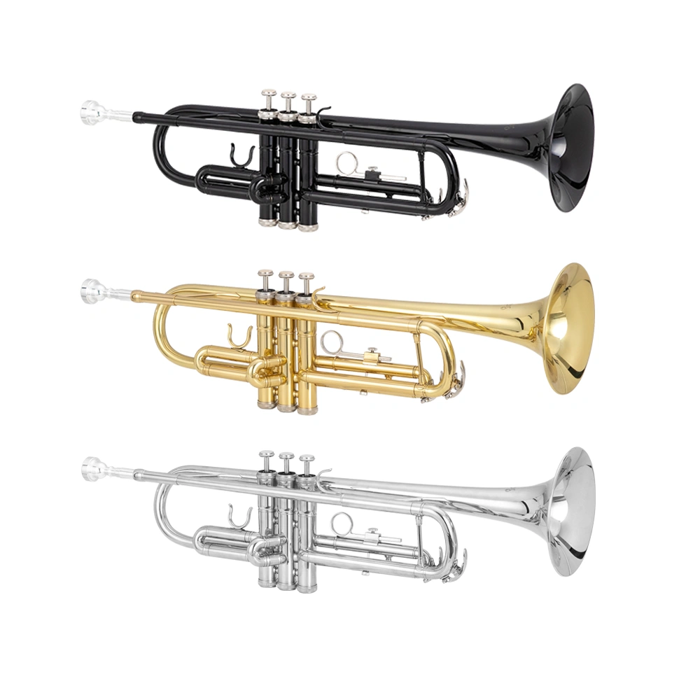 Brass Trumpet Bb with 7C Mouthpiece for Standard Student or Beginner Silver view 3