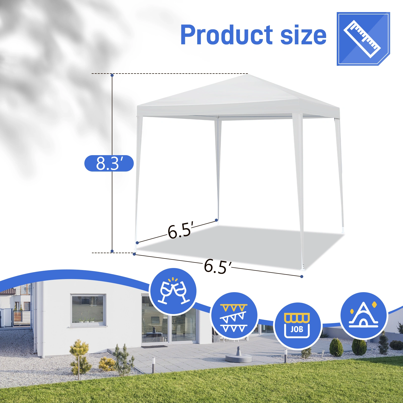 6.5x6.5FT Four Sides Portable Party Tent view 19